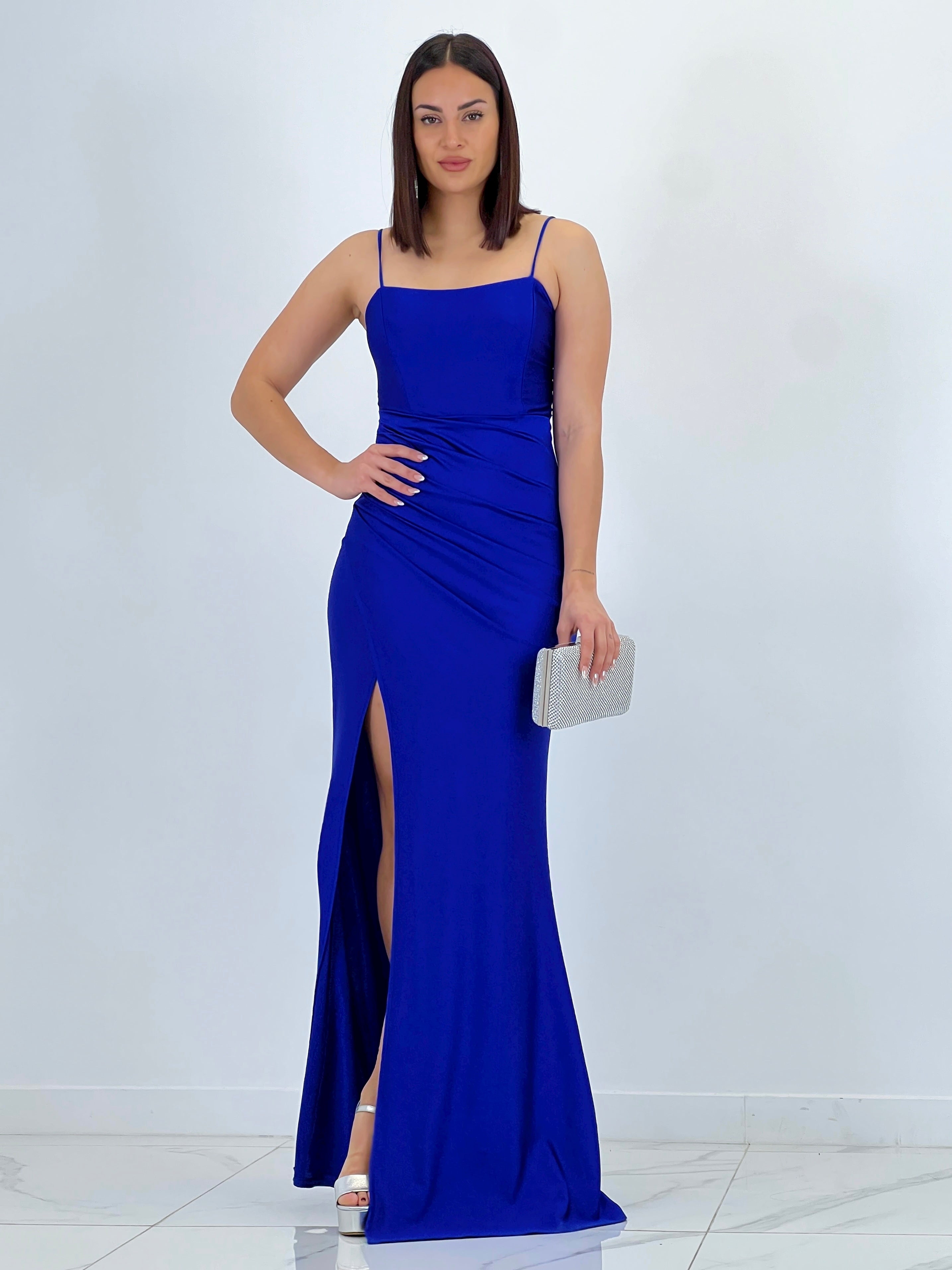 Vestido fruncido espalda cruzada Dina