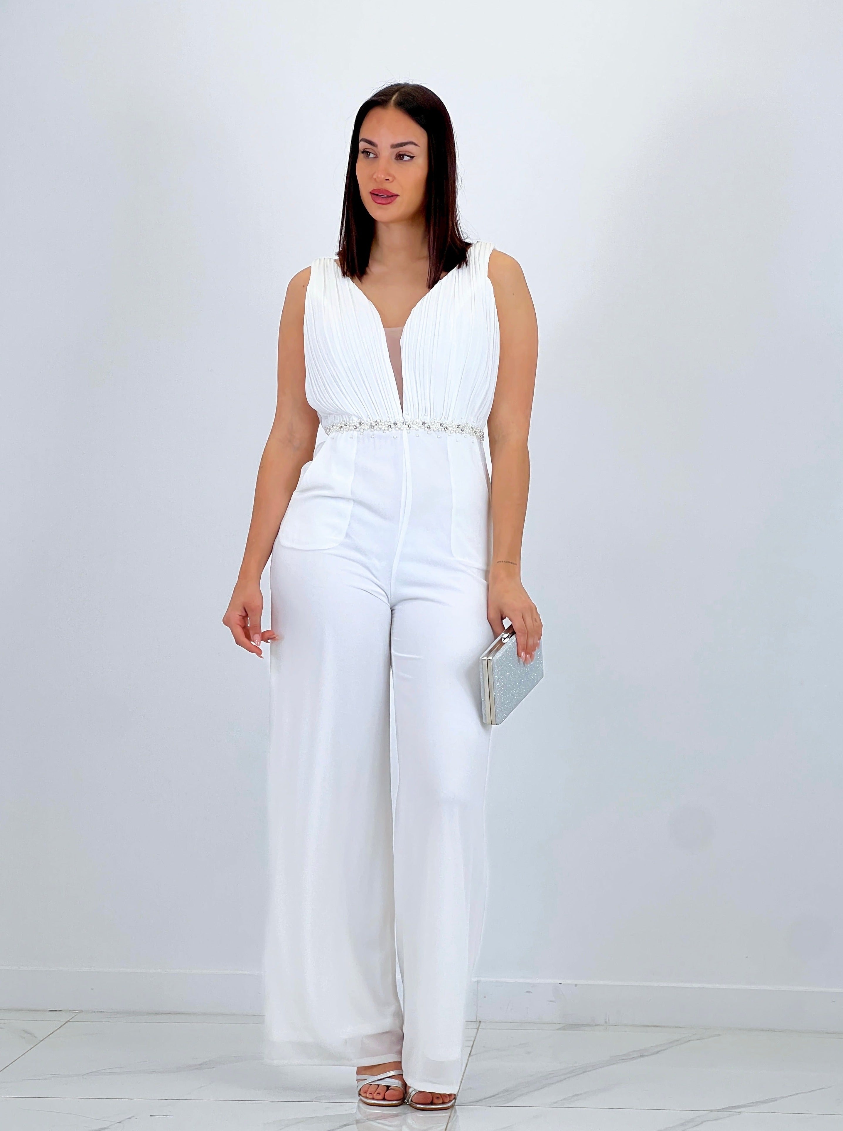Ivette Blanco pearl jumpsuit