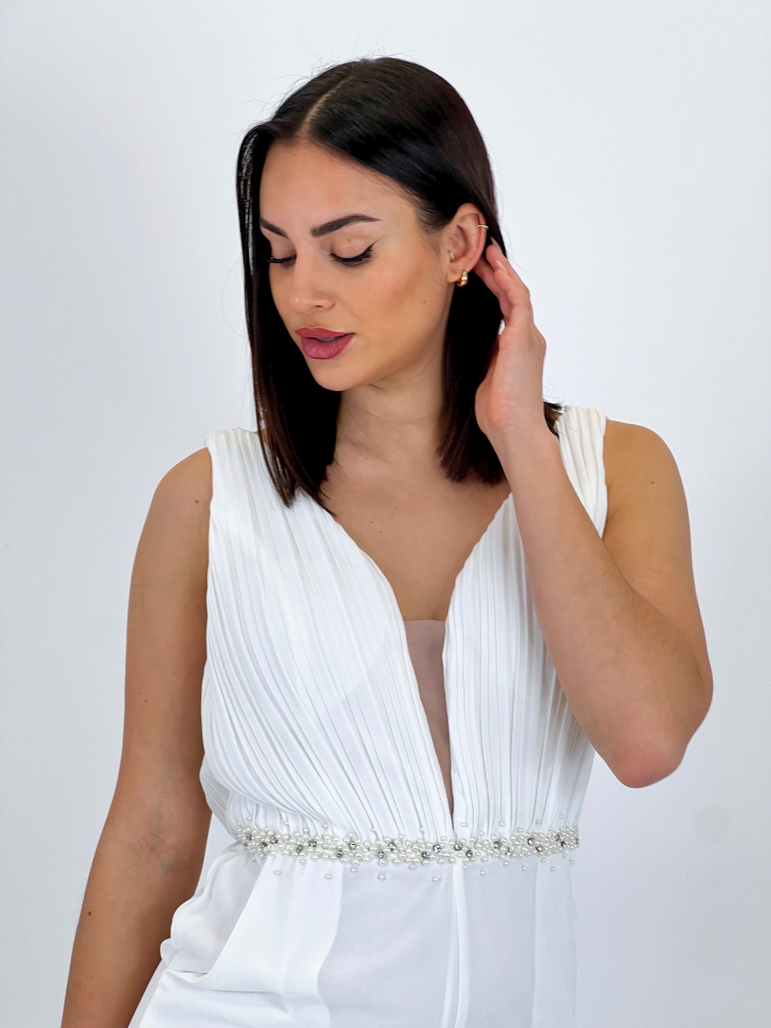 Ivette Blanco pearl jumpsuit