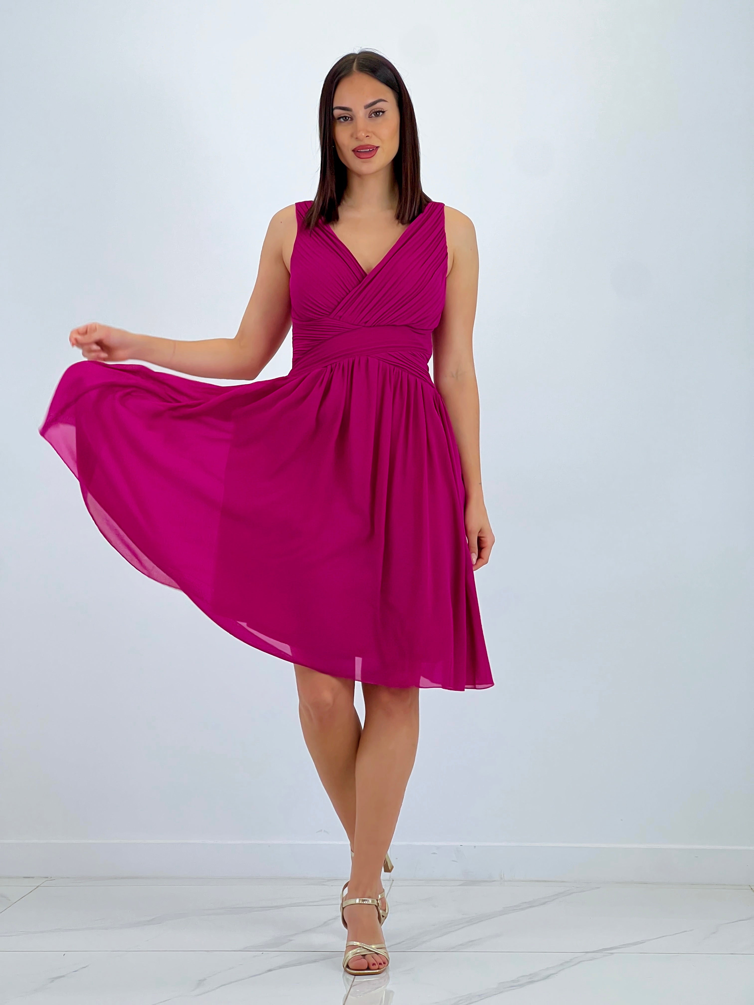 Vestido Elvia drapeado corto