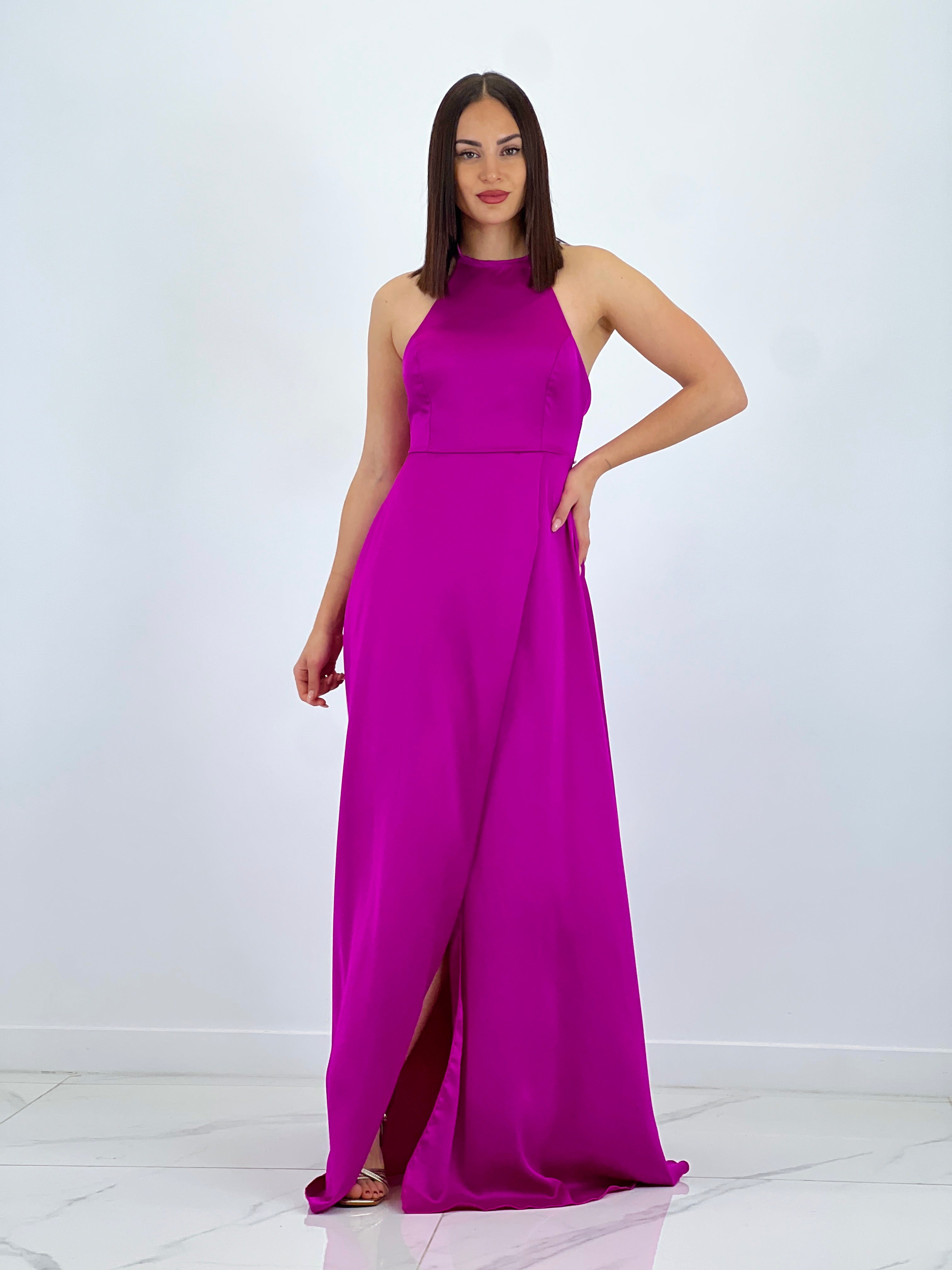 Vestido largo satén Silvia - Zebra&Maduixa®