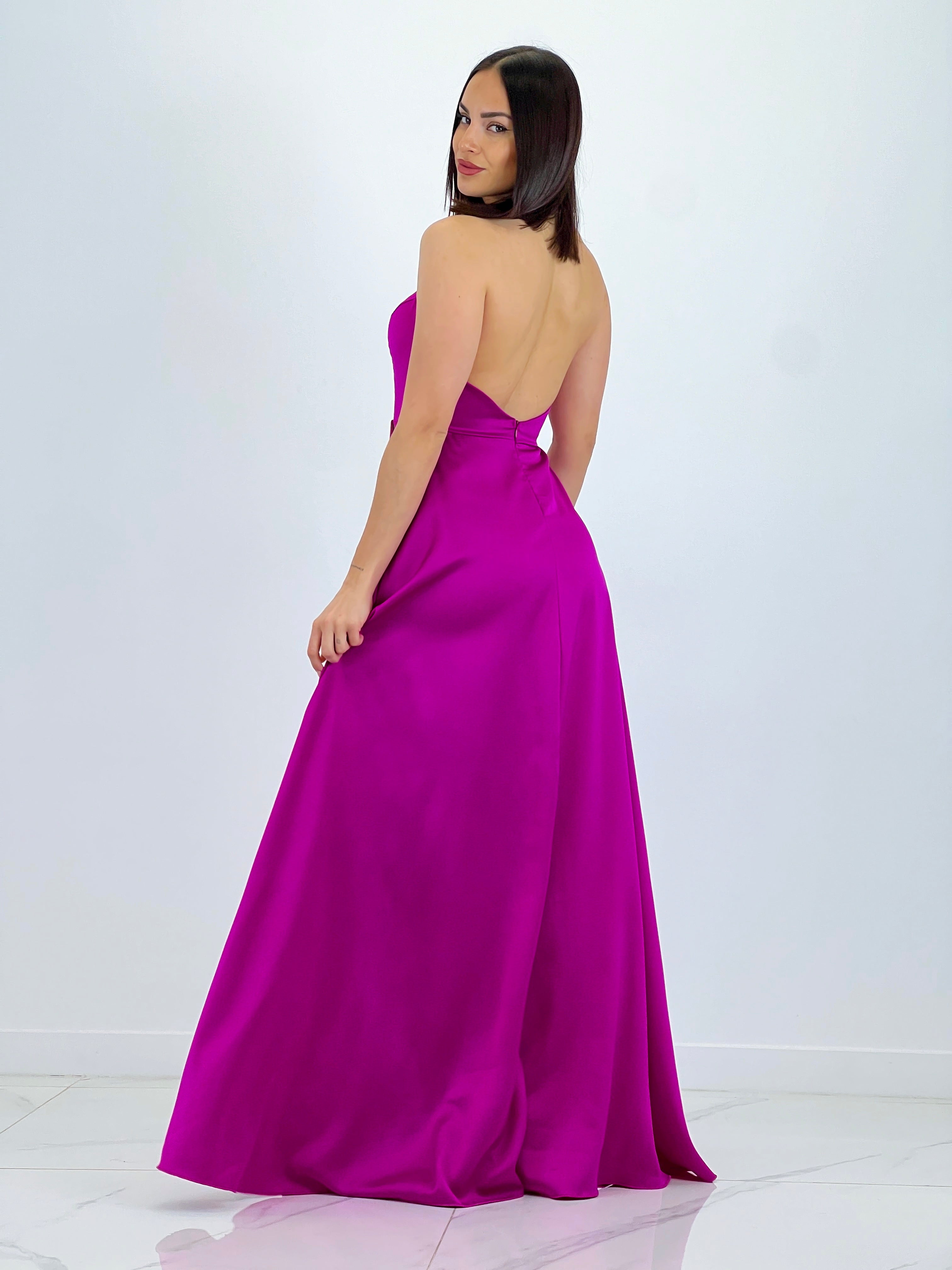 Vestido largo satén Silvia - Zebra&Maduixa®