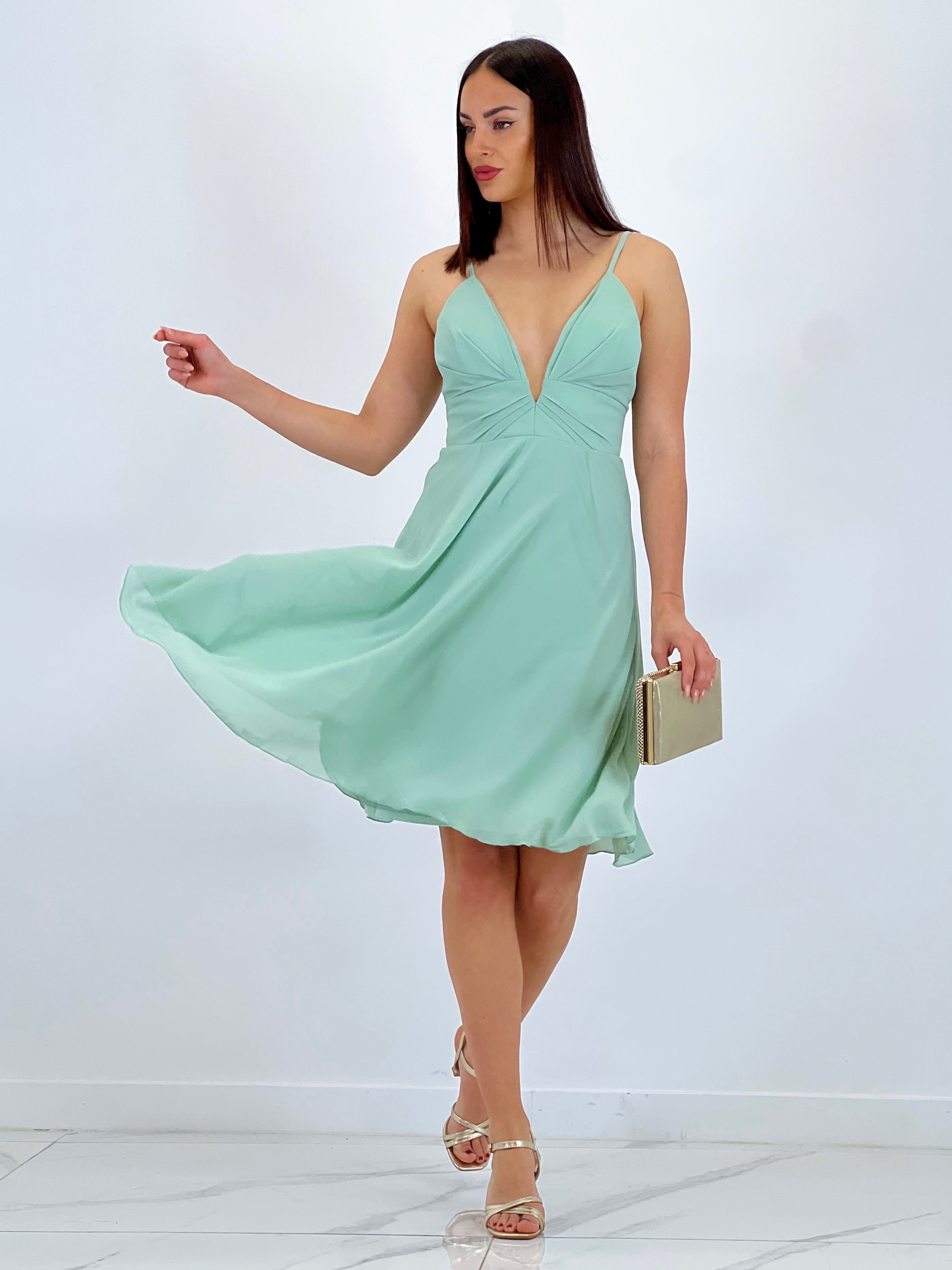 Vestido ceremonia Escote V corto