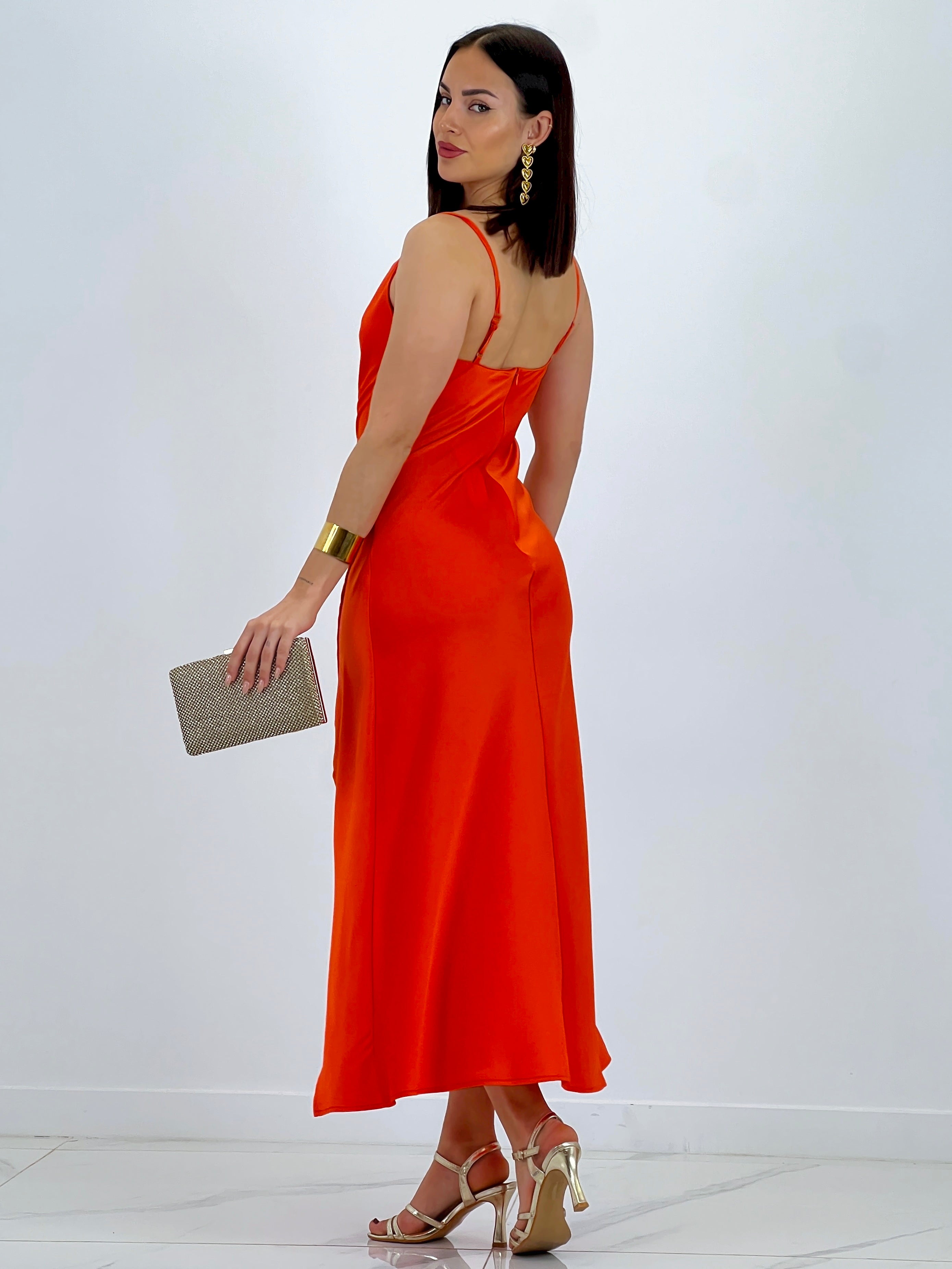 Vestido midi satinado Paula