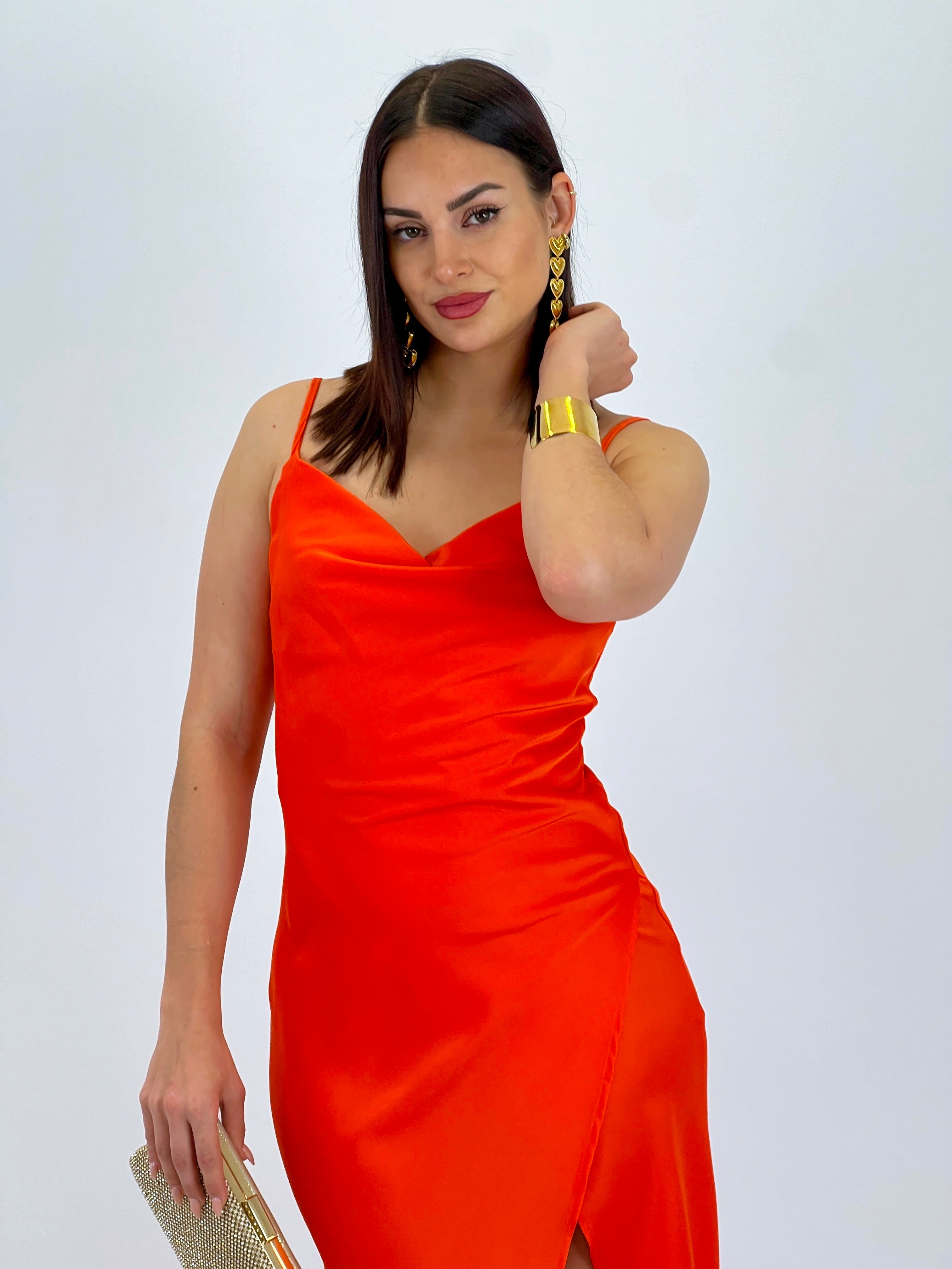 Vestido midi satinado Paula