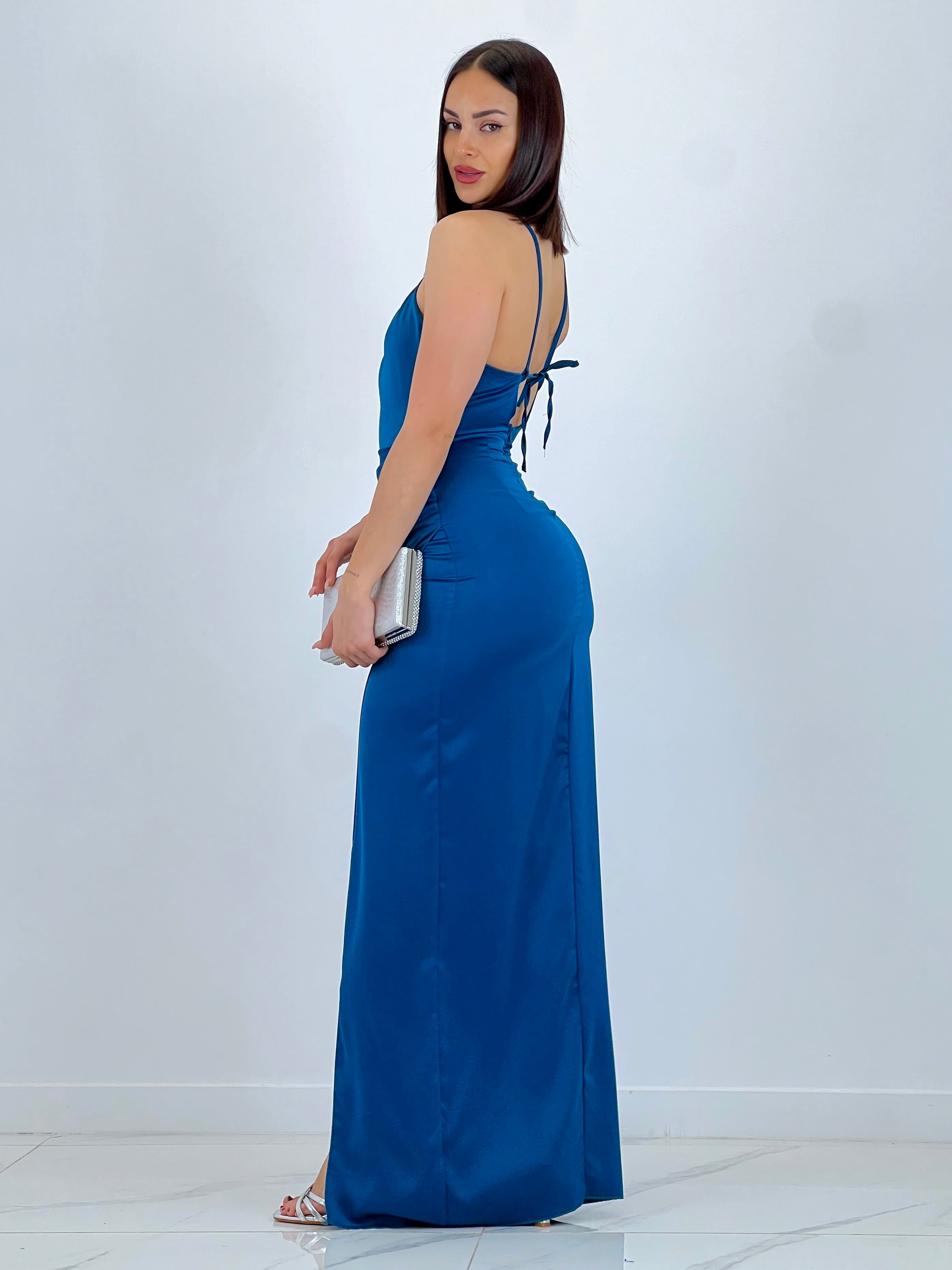 Vestido raso halter Gala