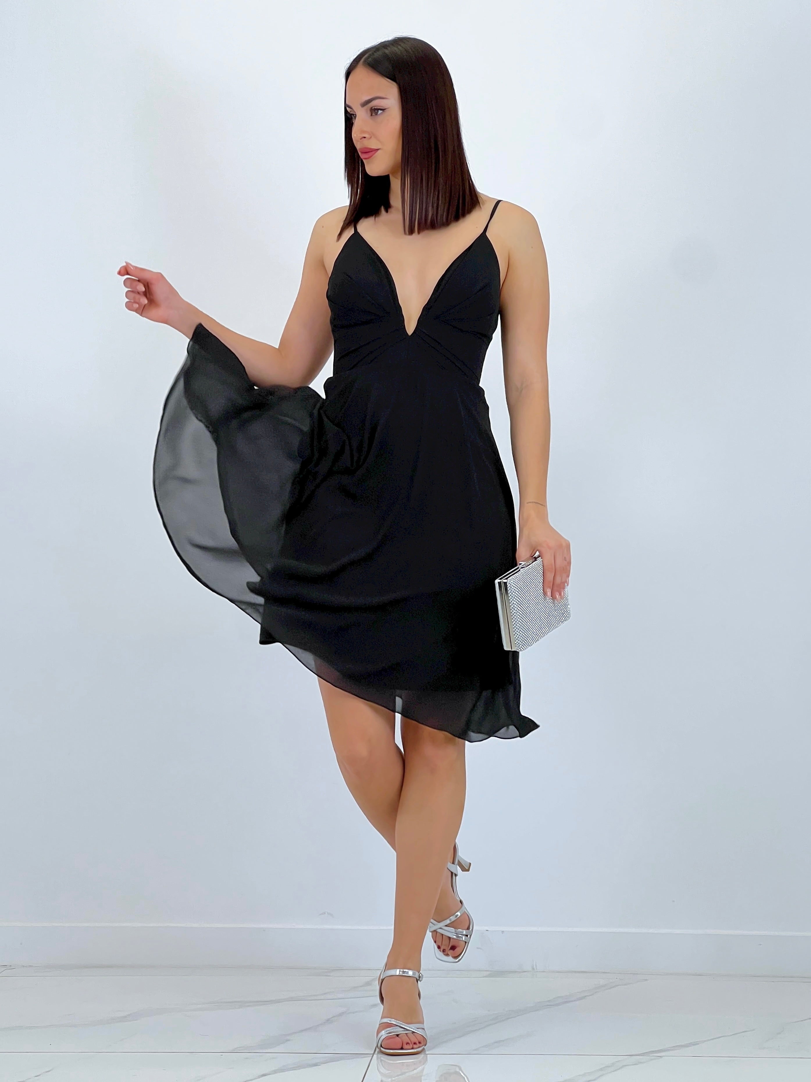 Vestido ceremonia Escote V corto