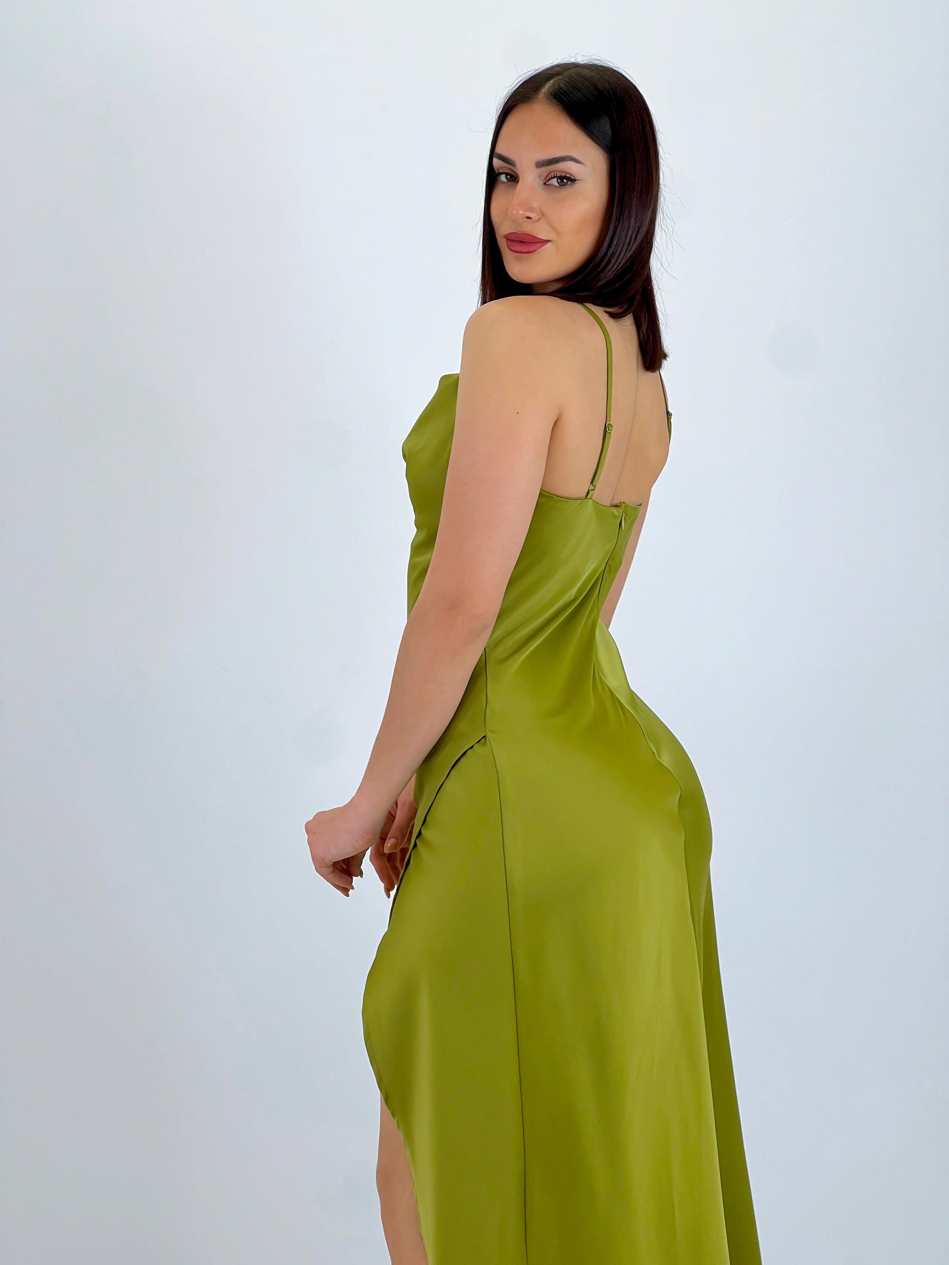 Vestido midi satinado Paula