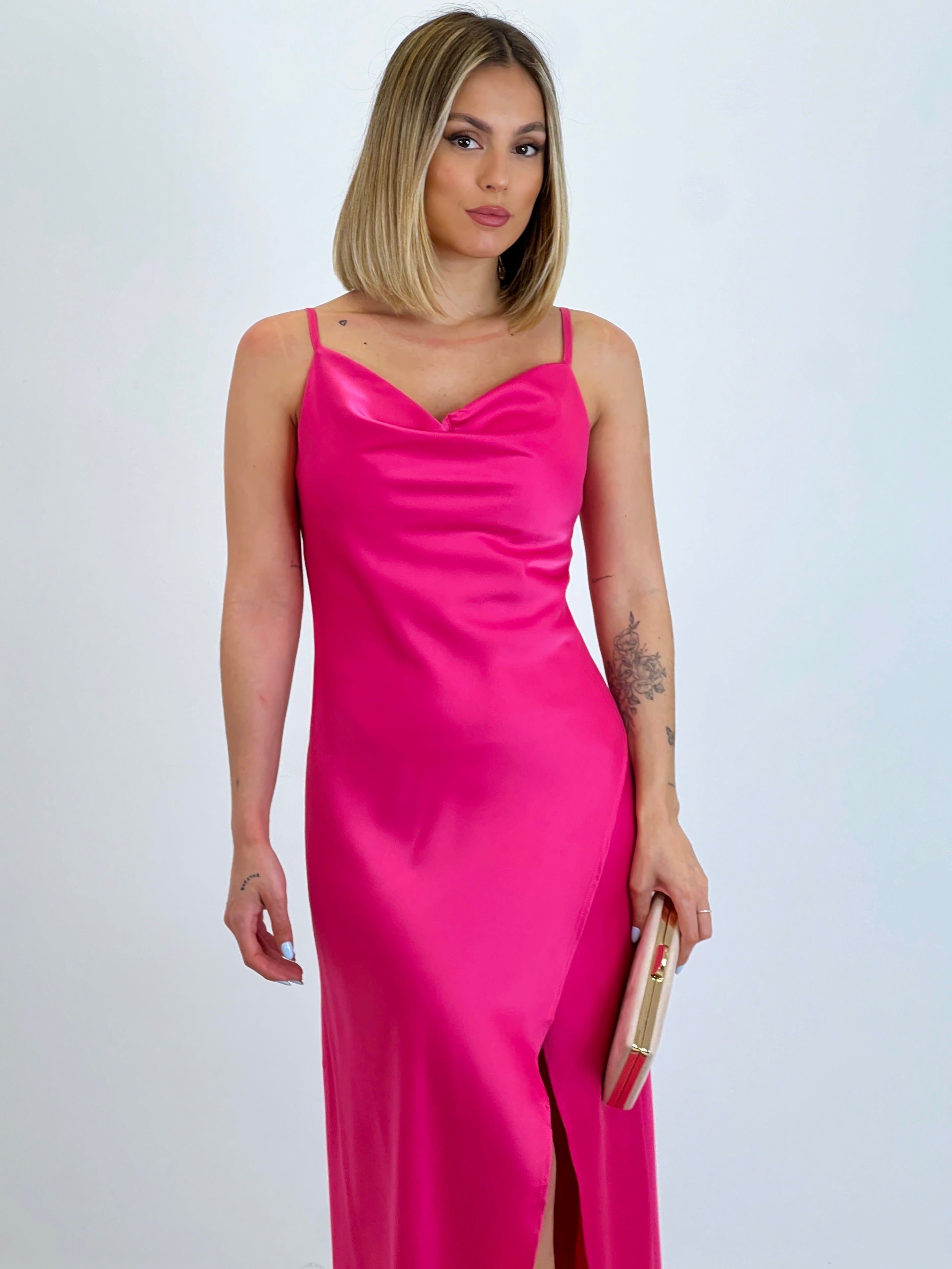 Vestido midi satinado Paula