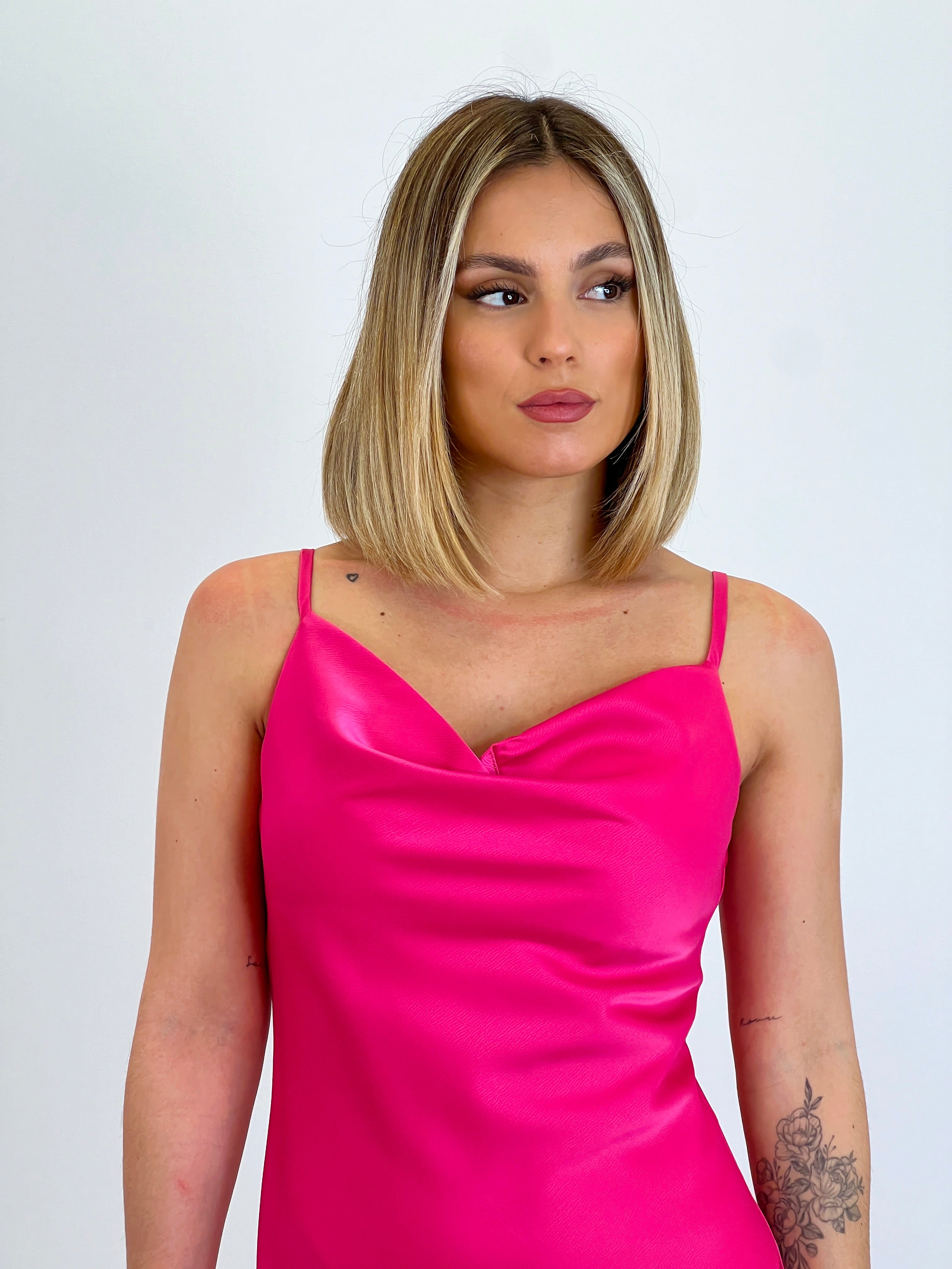 Vestido midi satinado Paula