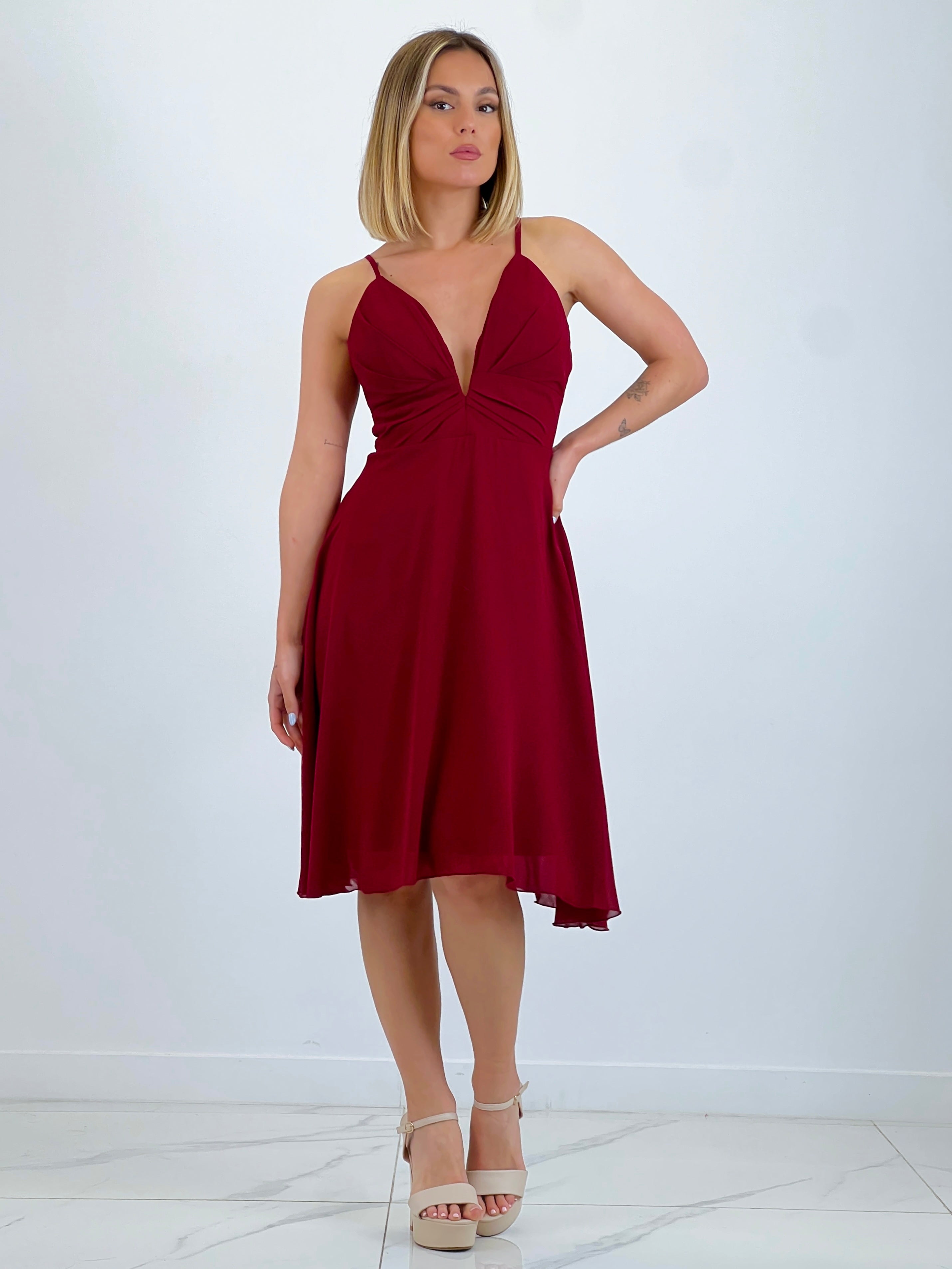 Vestido ceremonia Escote V corto