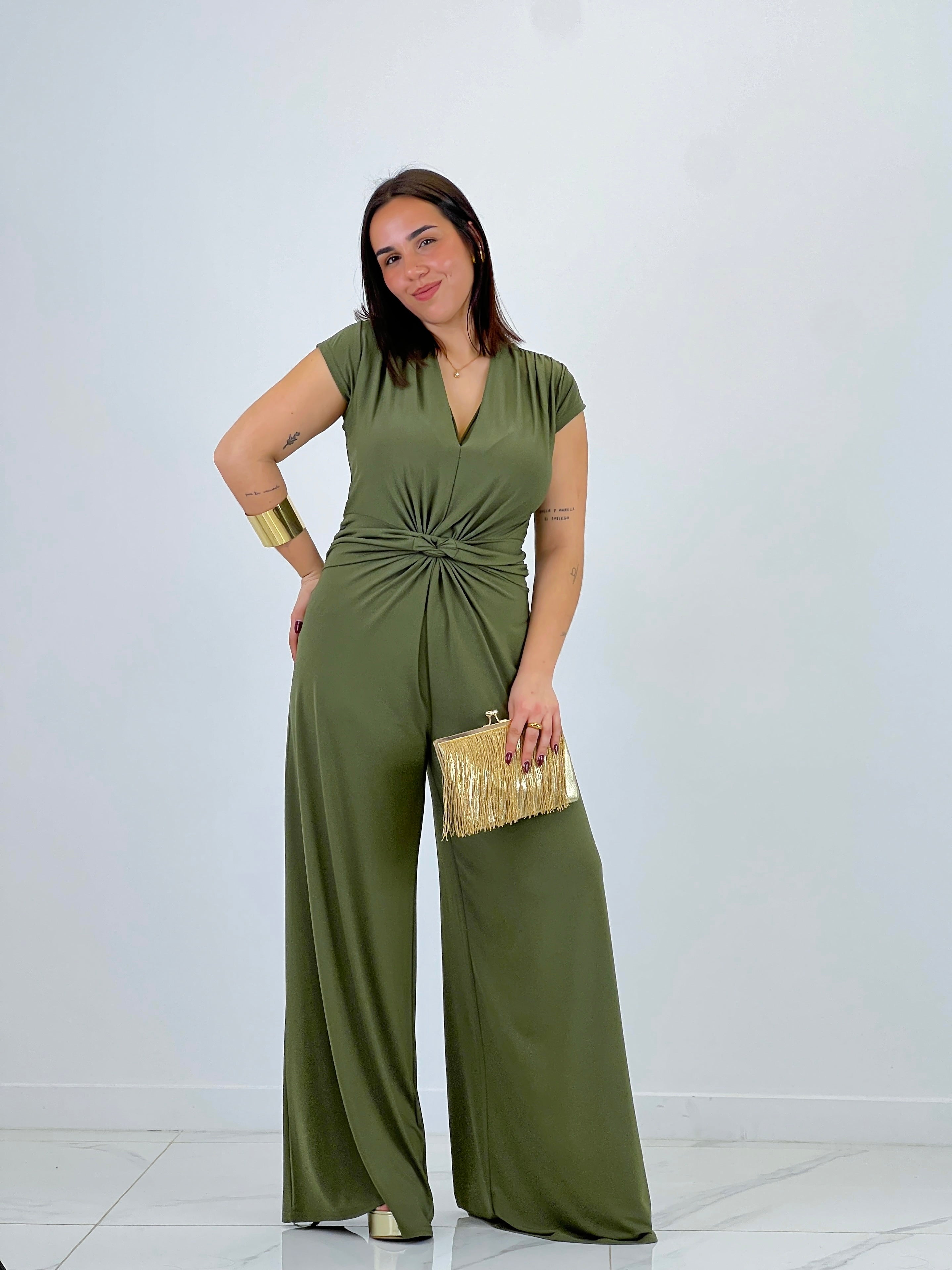 Mono fruncido manga corta