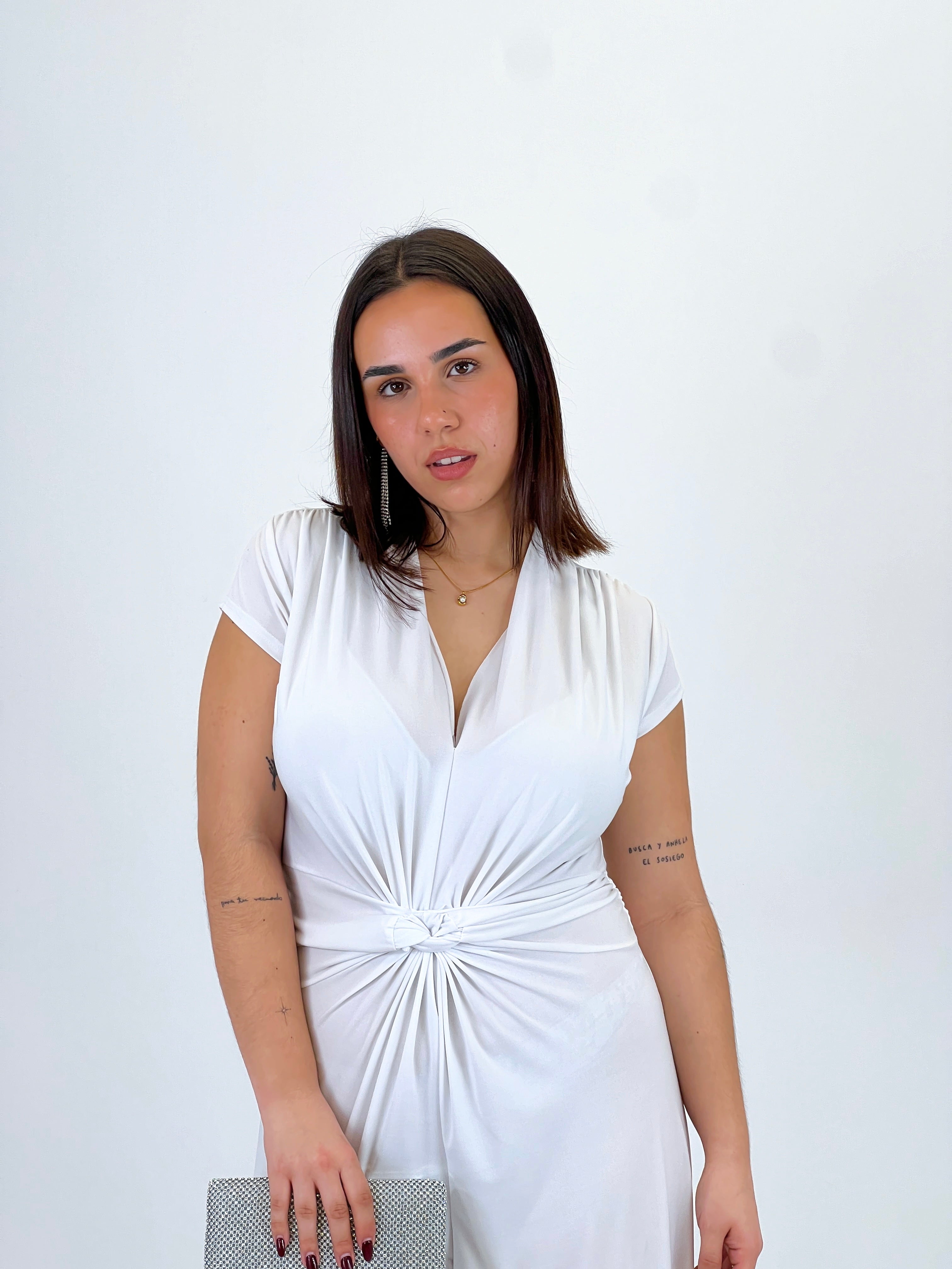 Mono fruncido manga corta