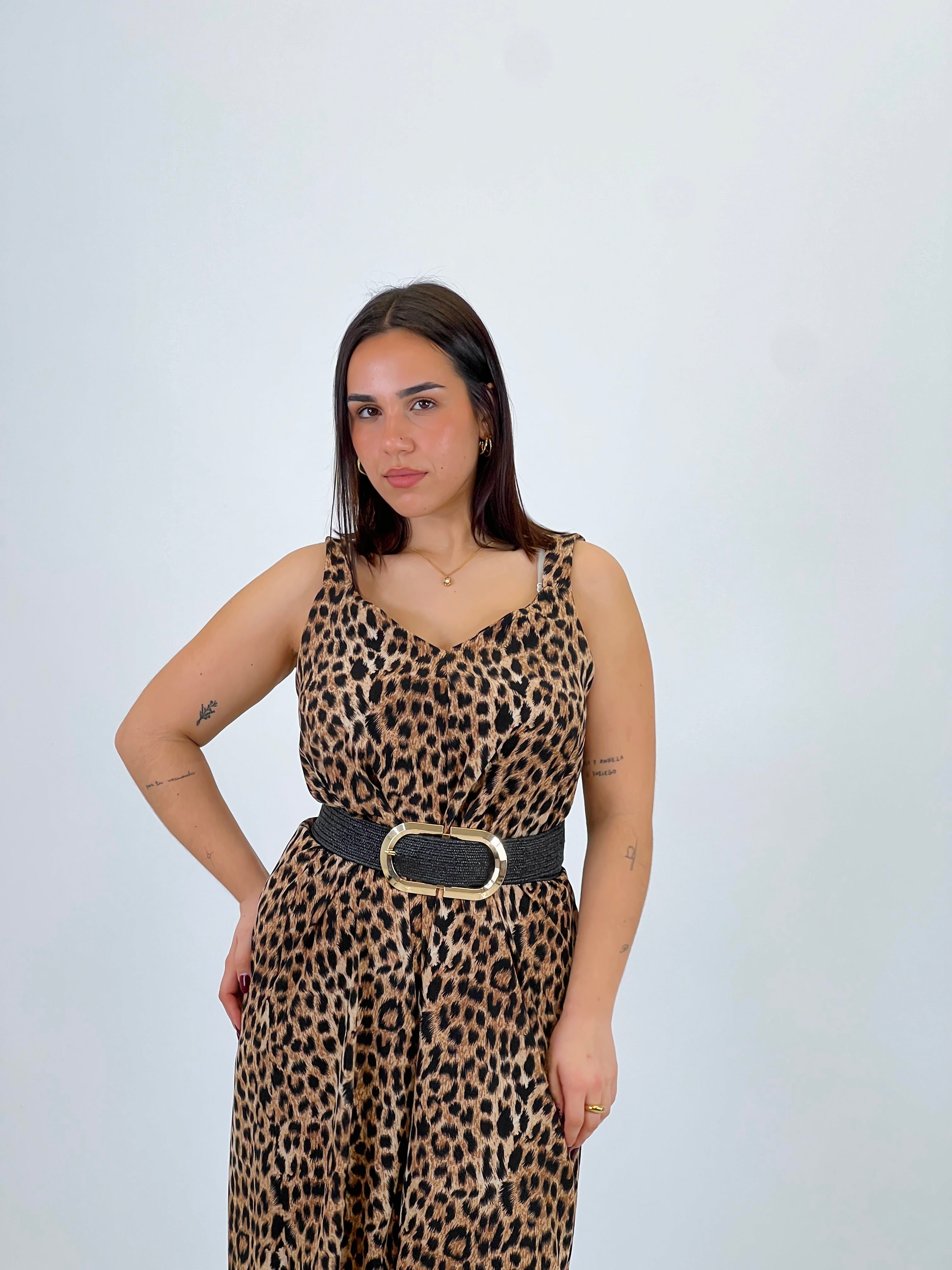 Cinturón rafia hebilla grande