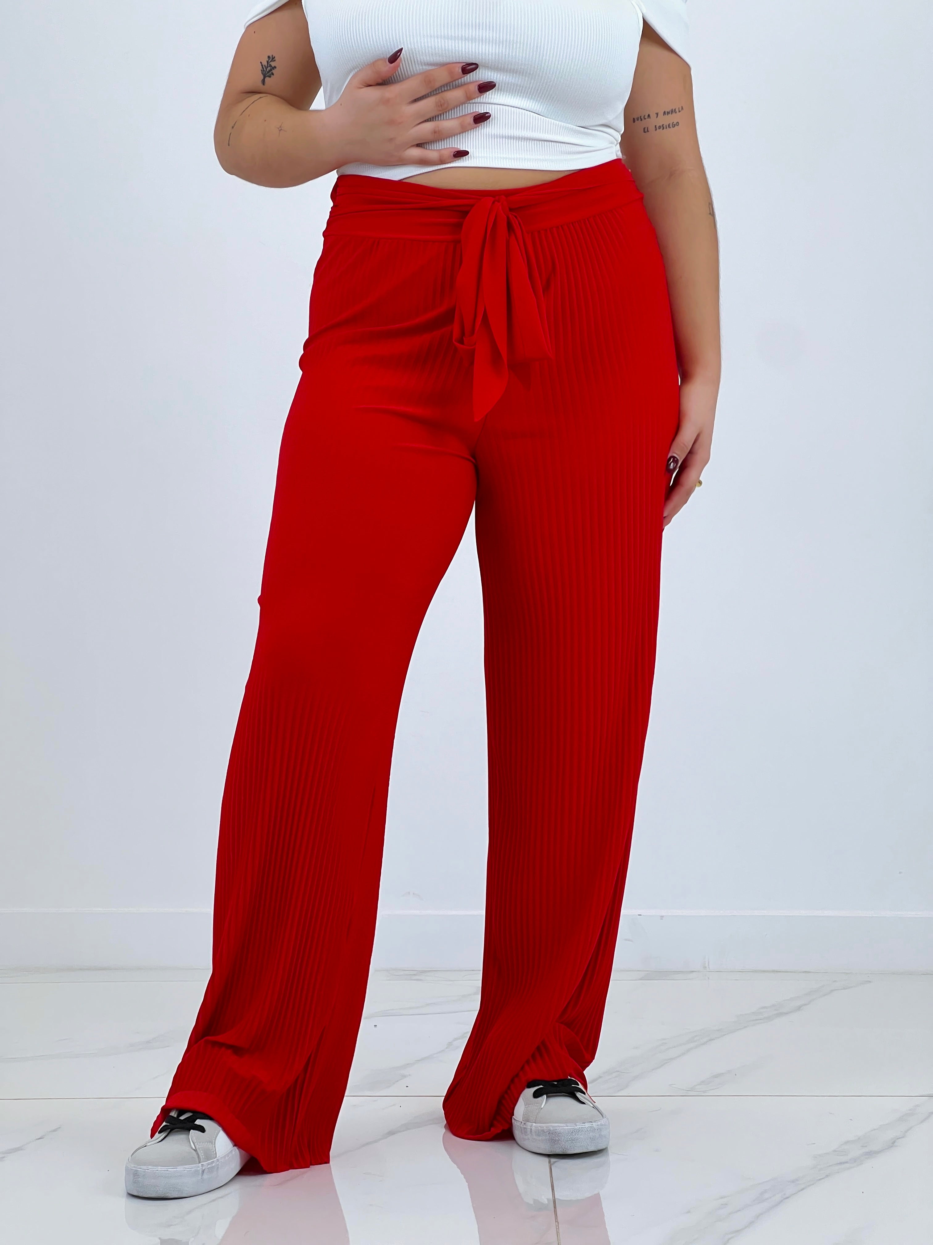 Pantaló plisat cordó cintura