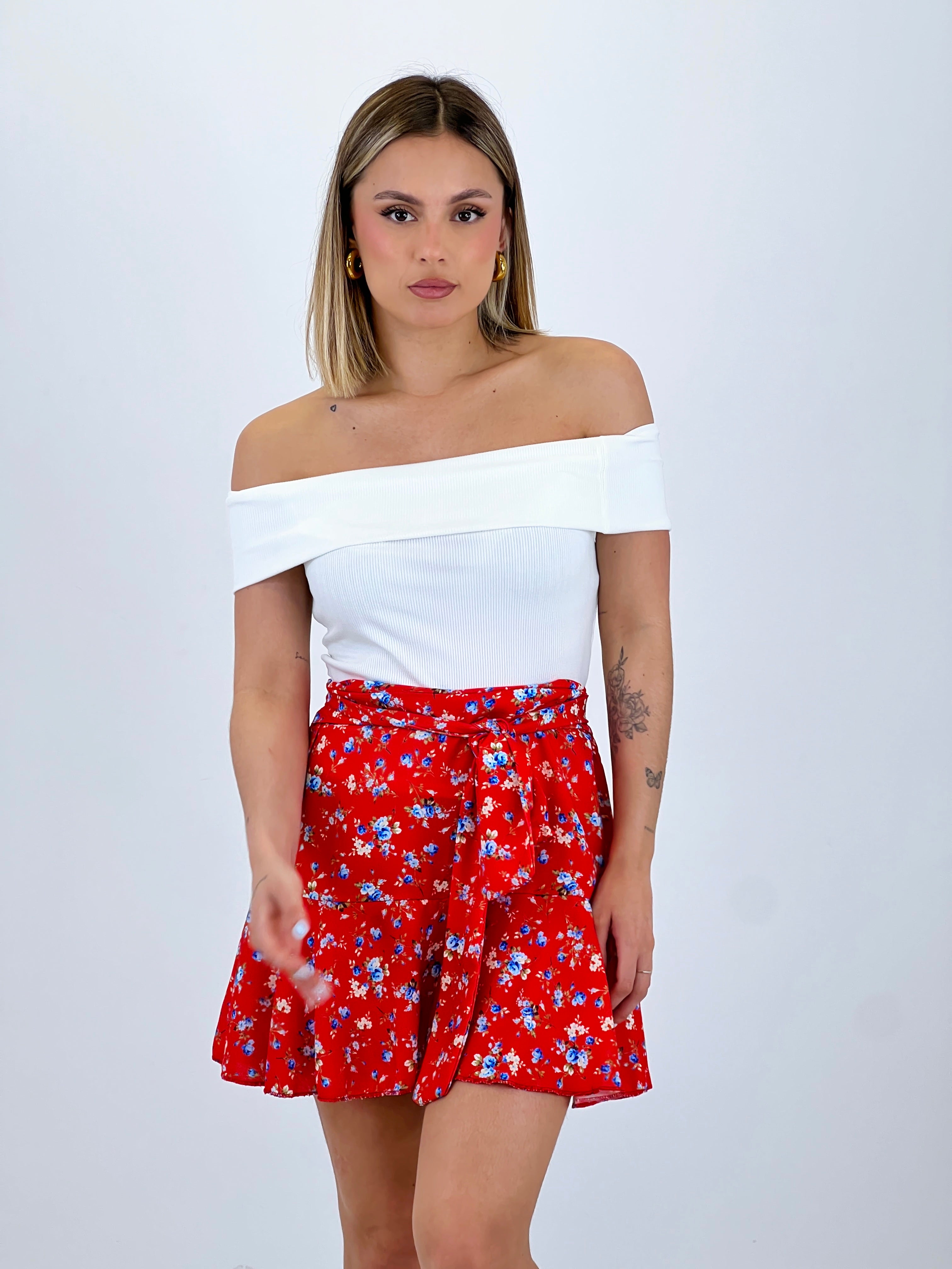 Saia calção flores