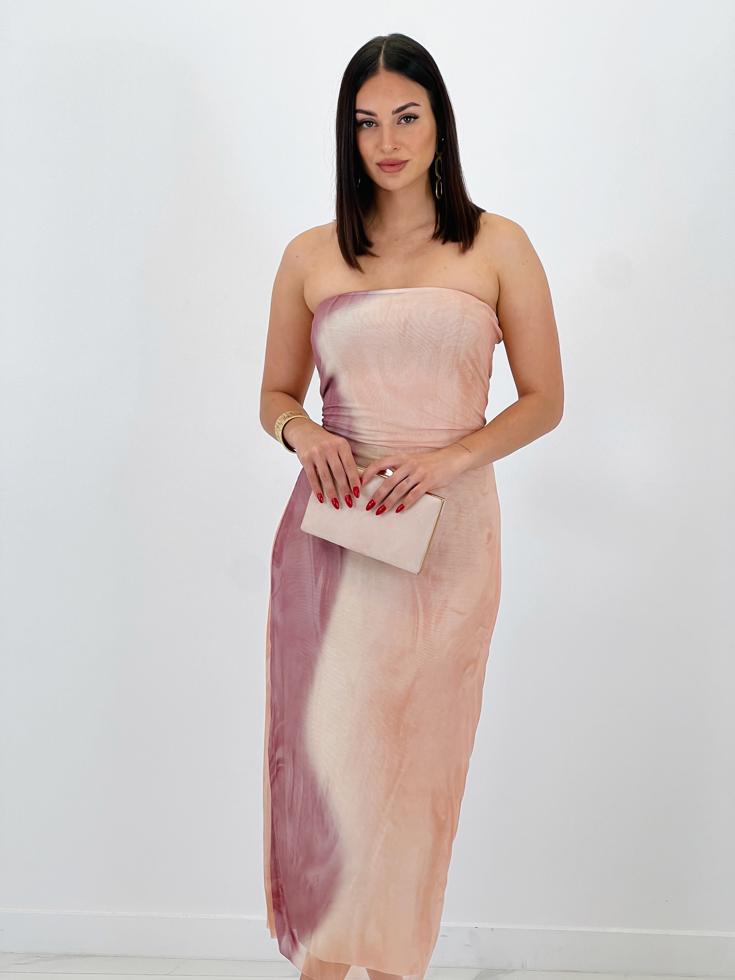 Vestido palabra de honor tul