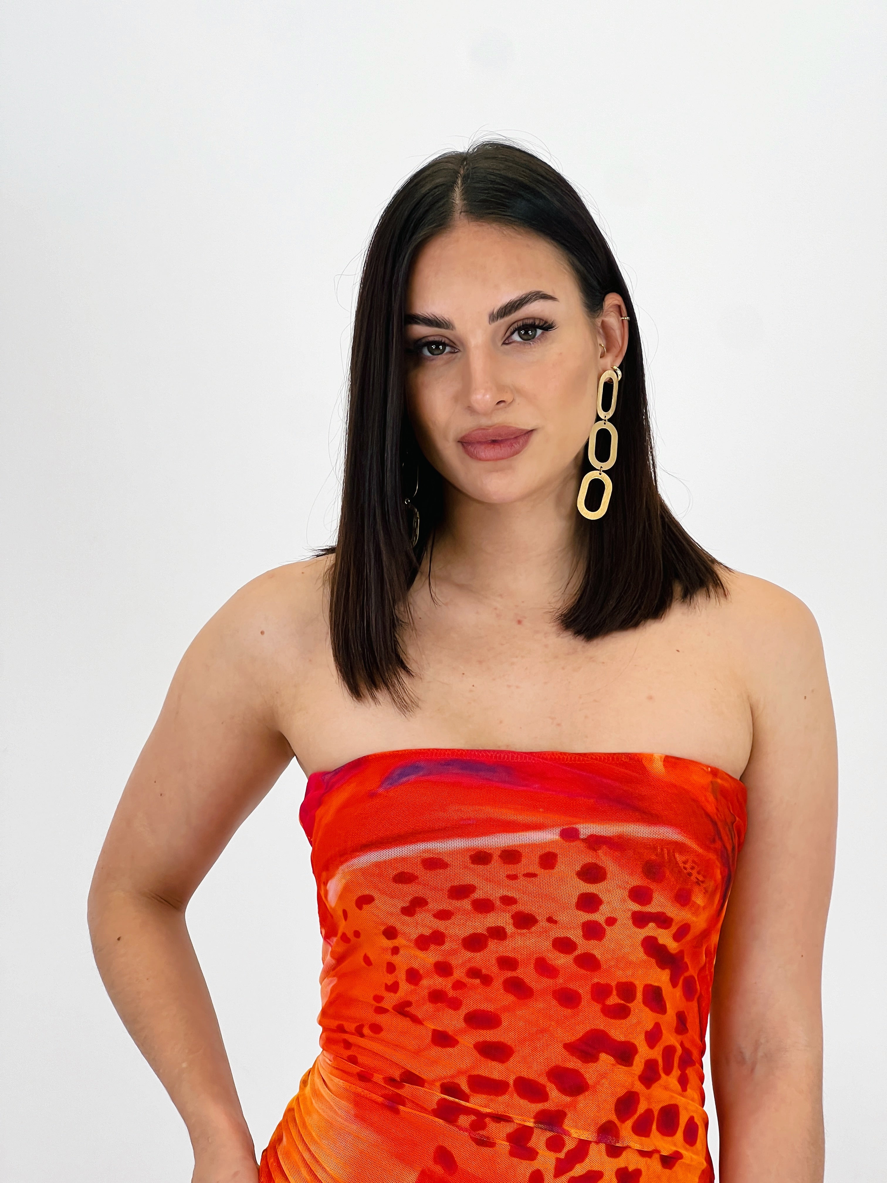 Vestido estampado tul Anya