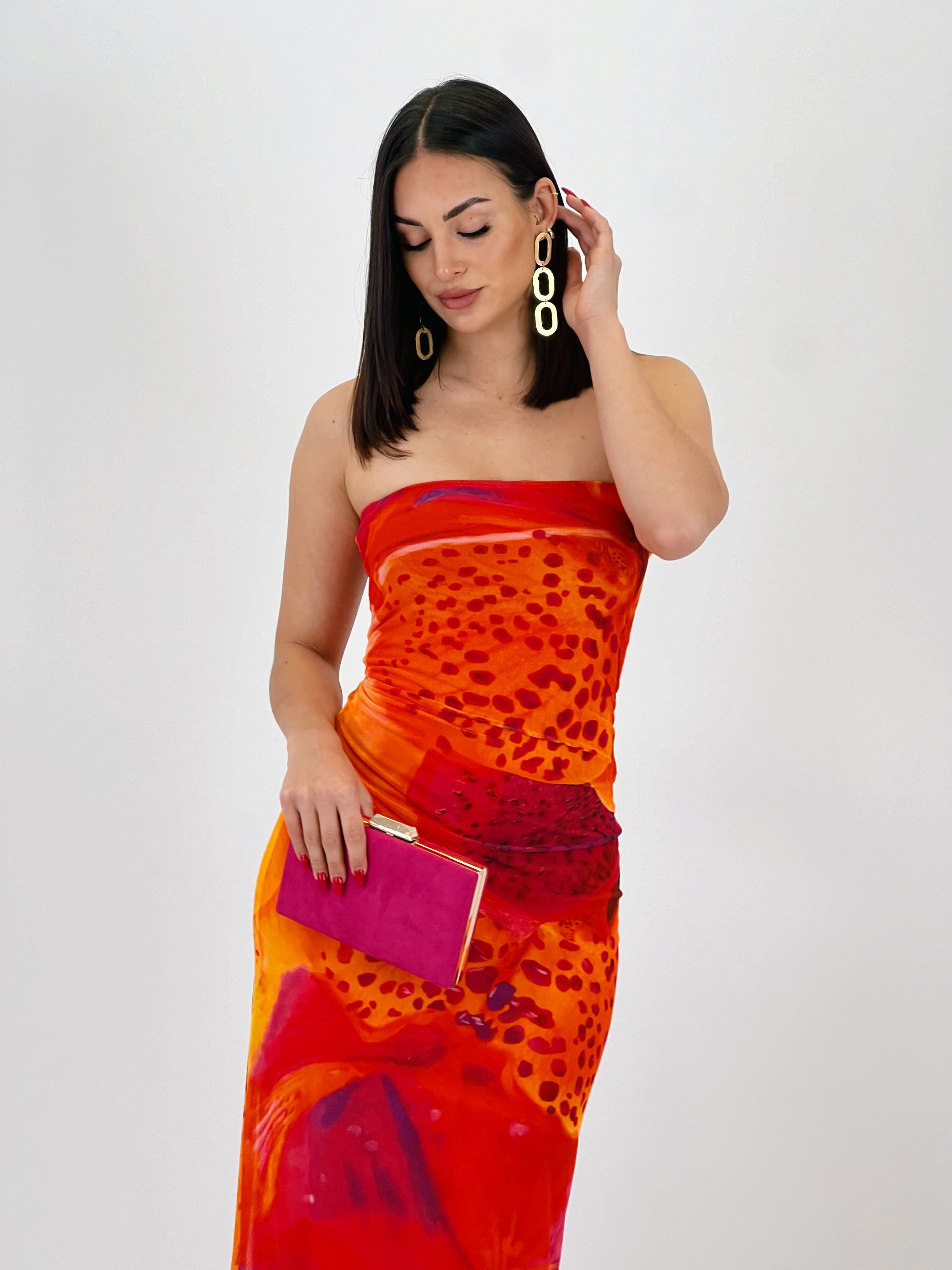 Vestido estampado tul Anya