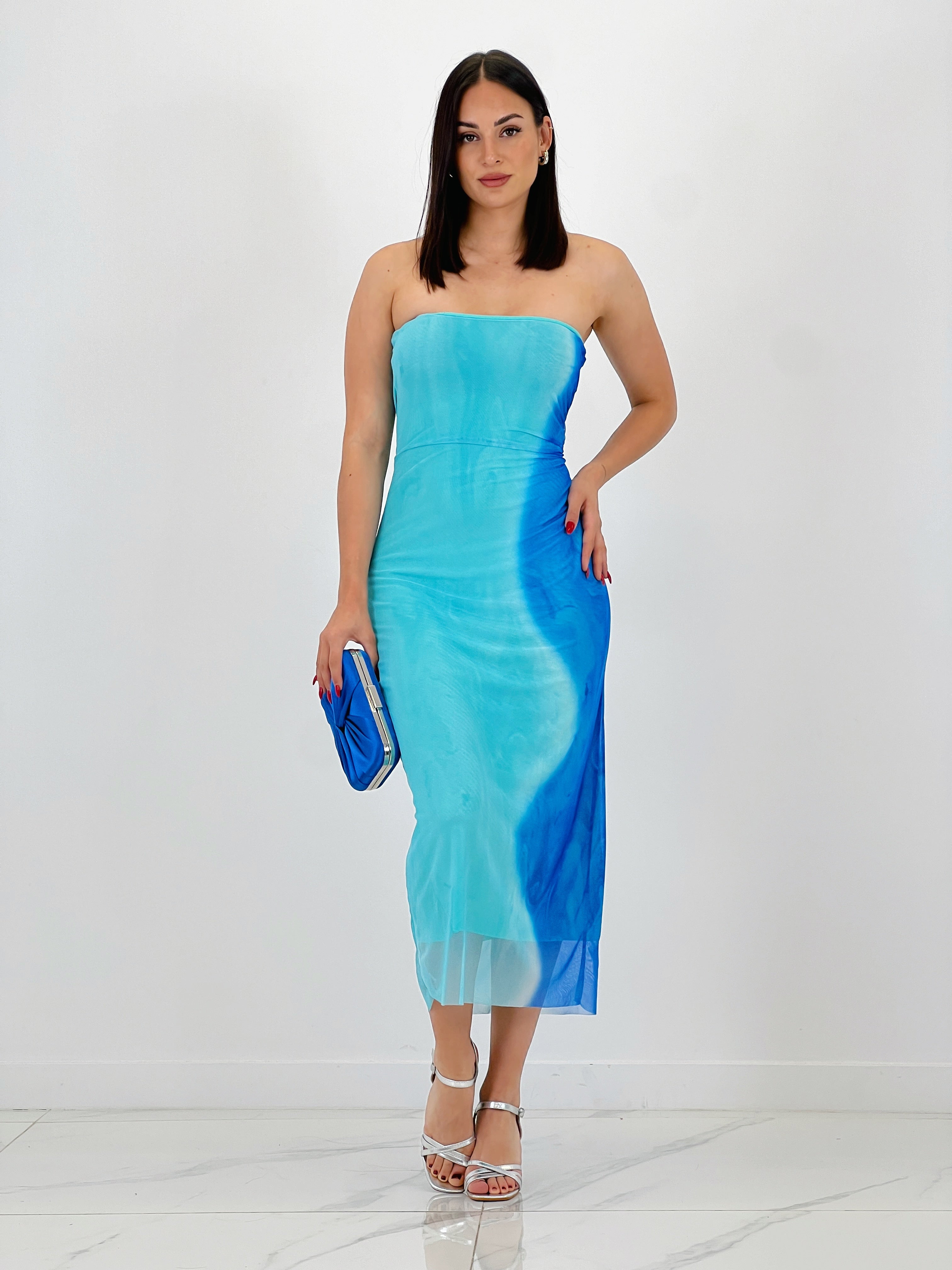 Vestido palabra de honor tul