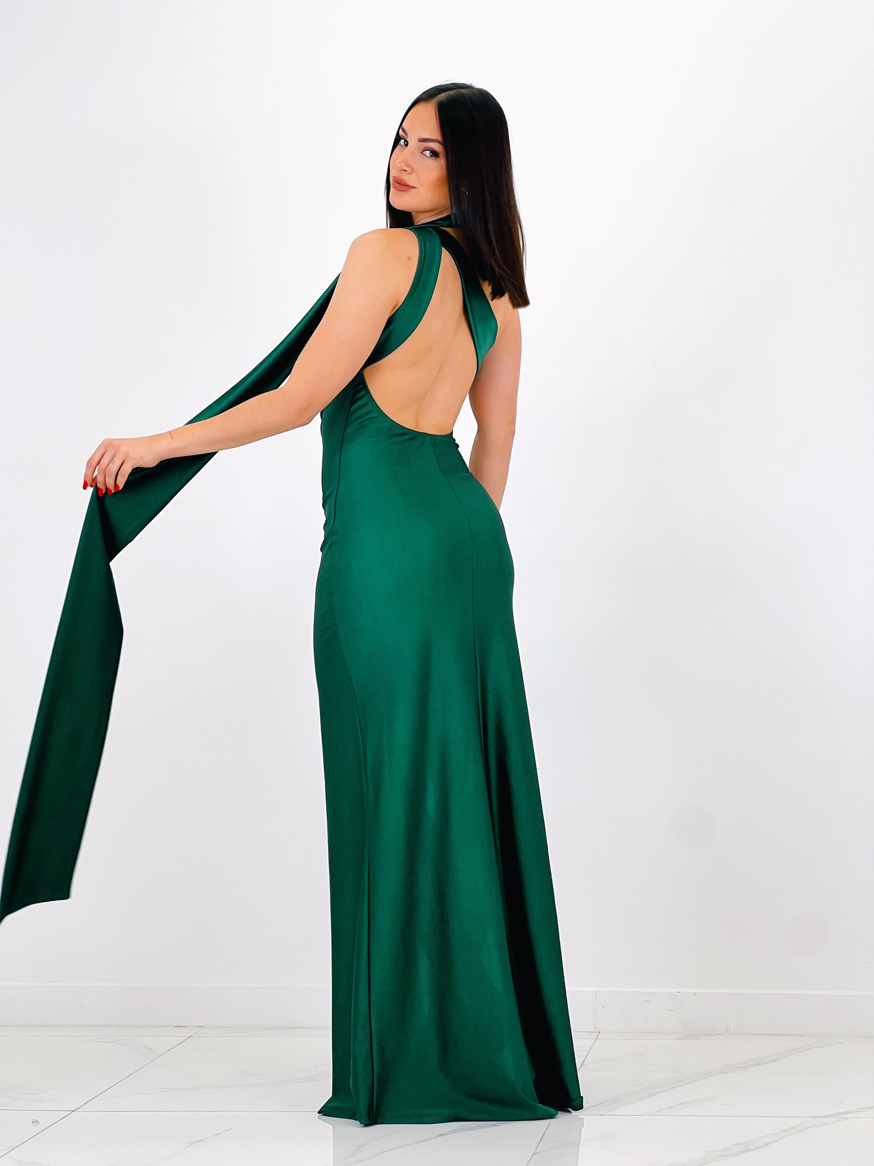 Vestido assimétrico satinado Sidney