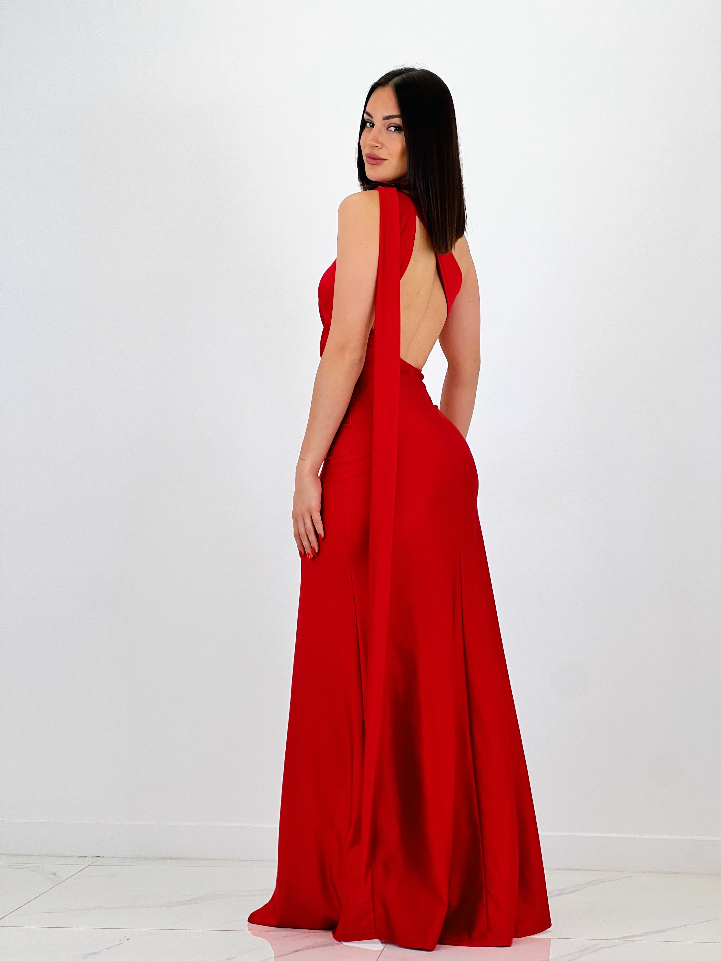 Vestido assimétrico satinado Sidney