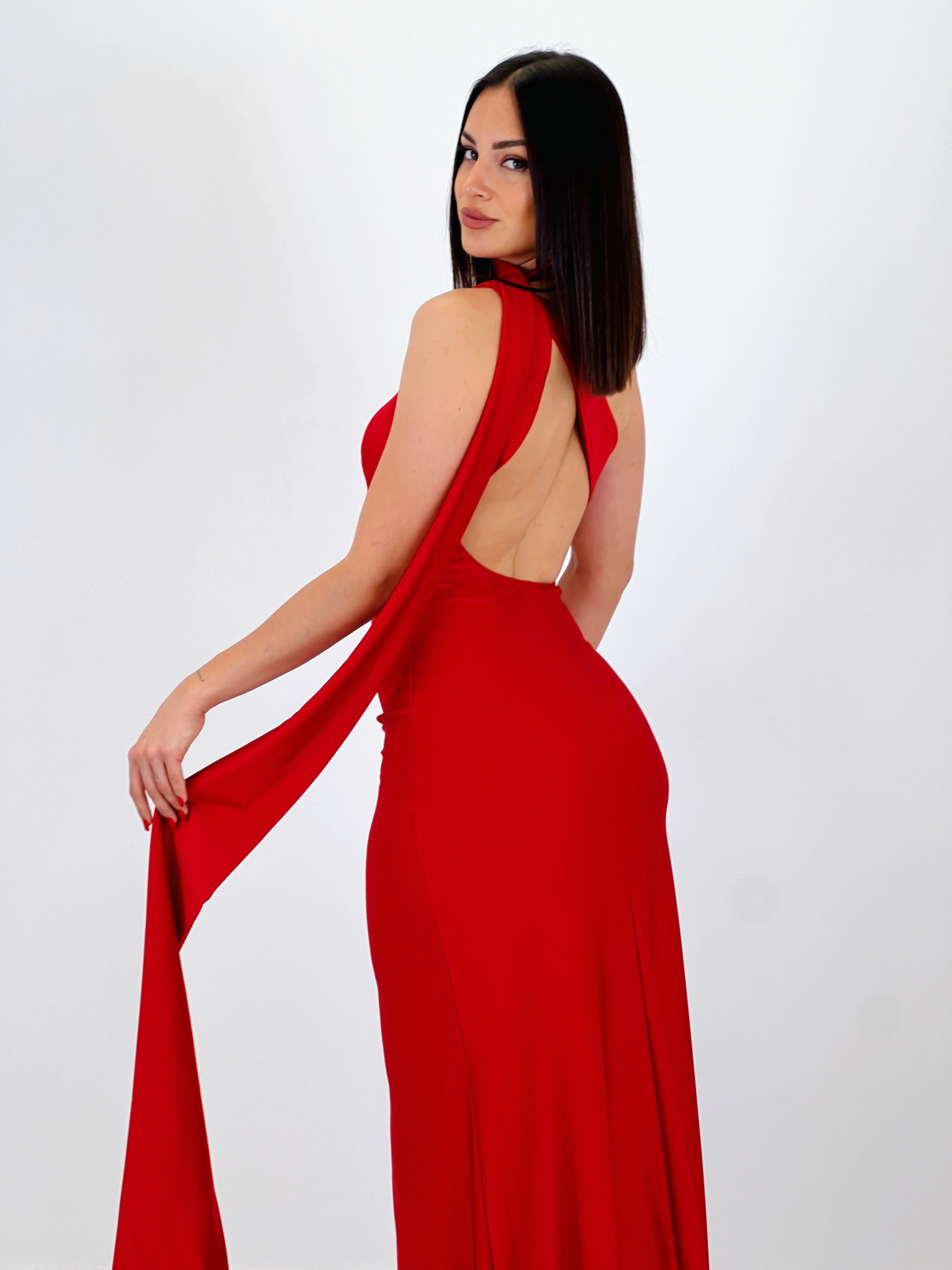 Vestido assimétrico satinado Sidney