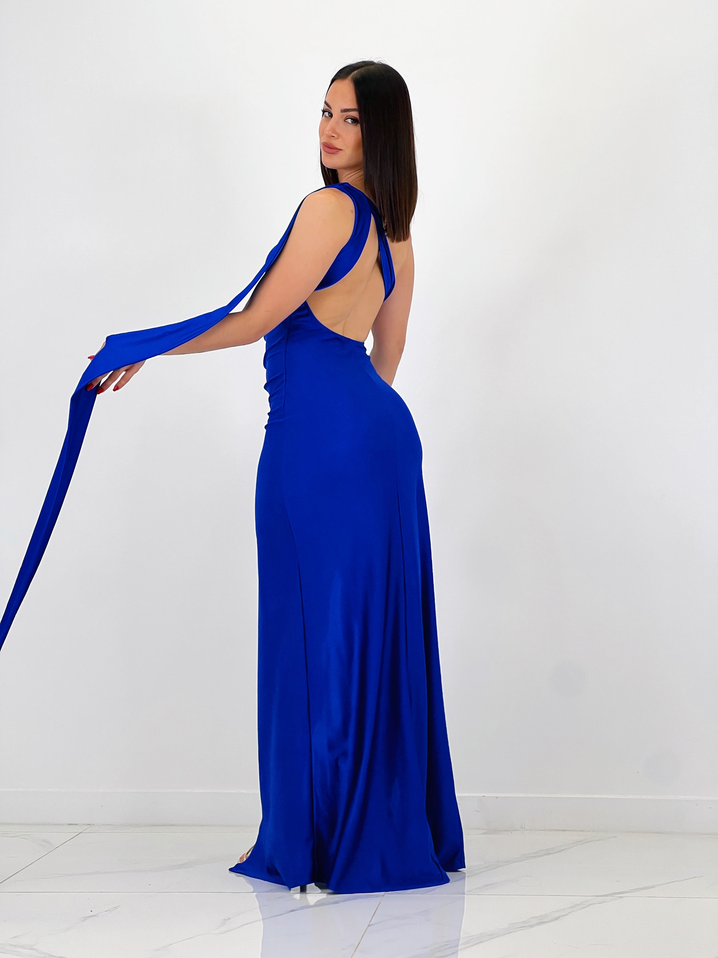 Vestido assimétrico satinado Sidney