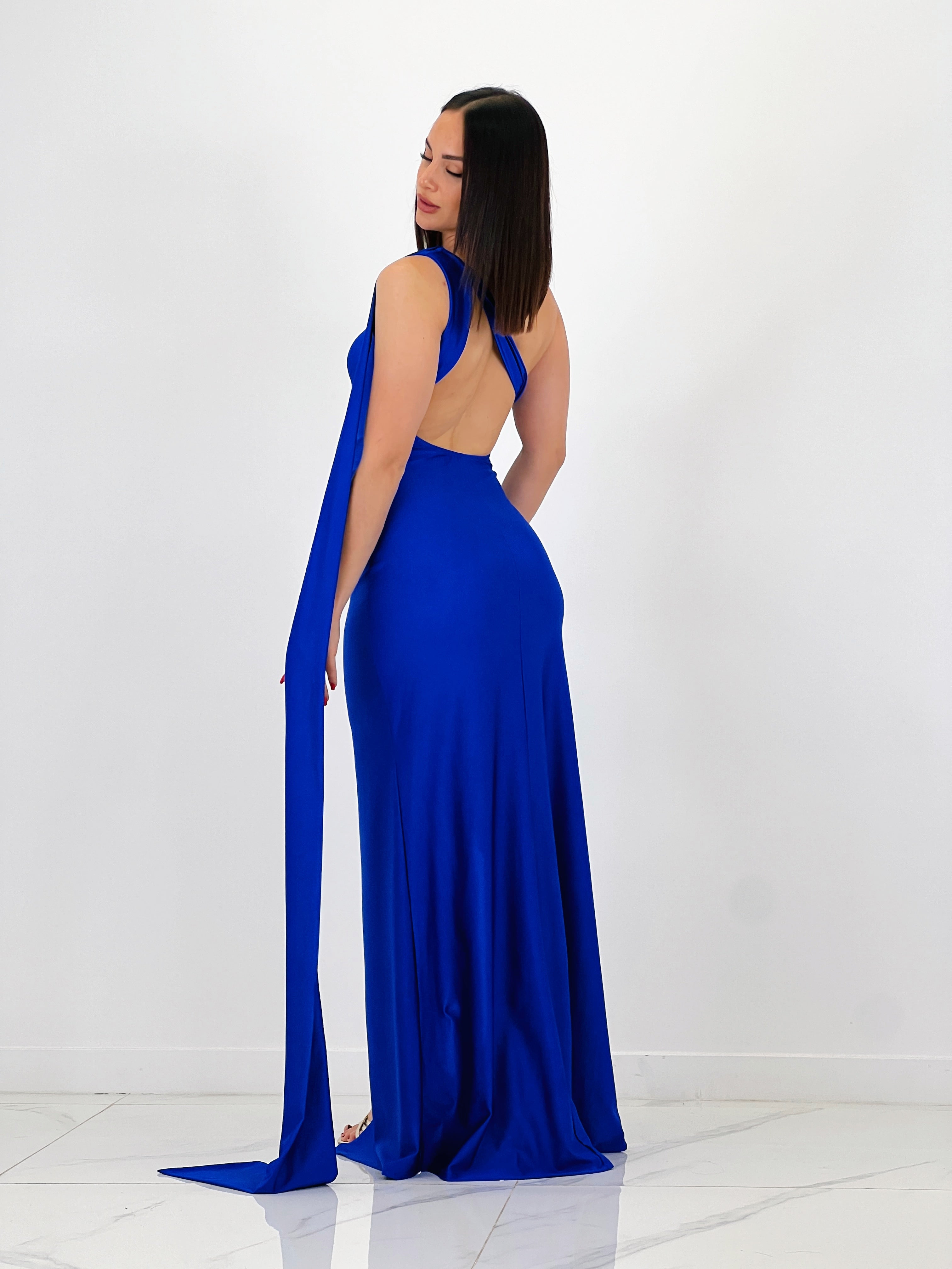 Vestido assimétrico satinado Sidney