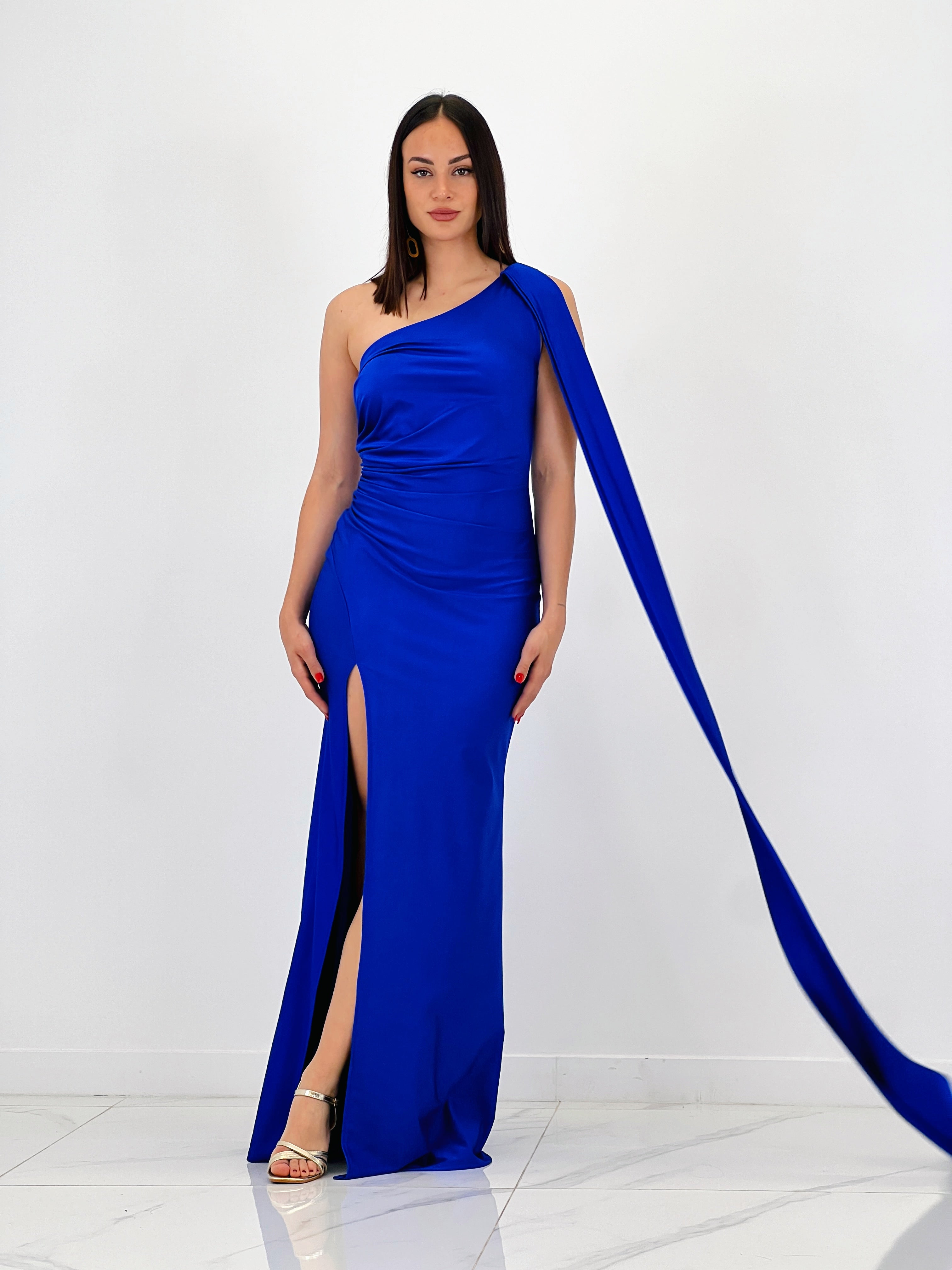 Vestido assimétrico satinado Sidney