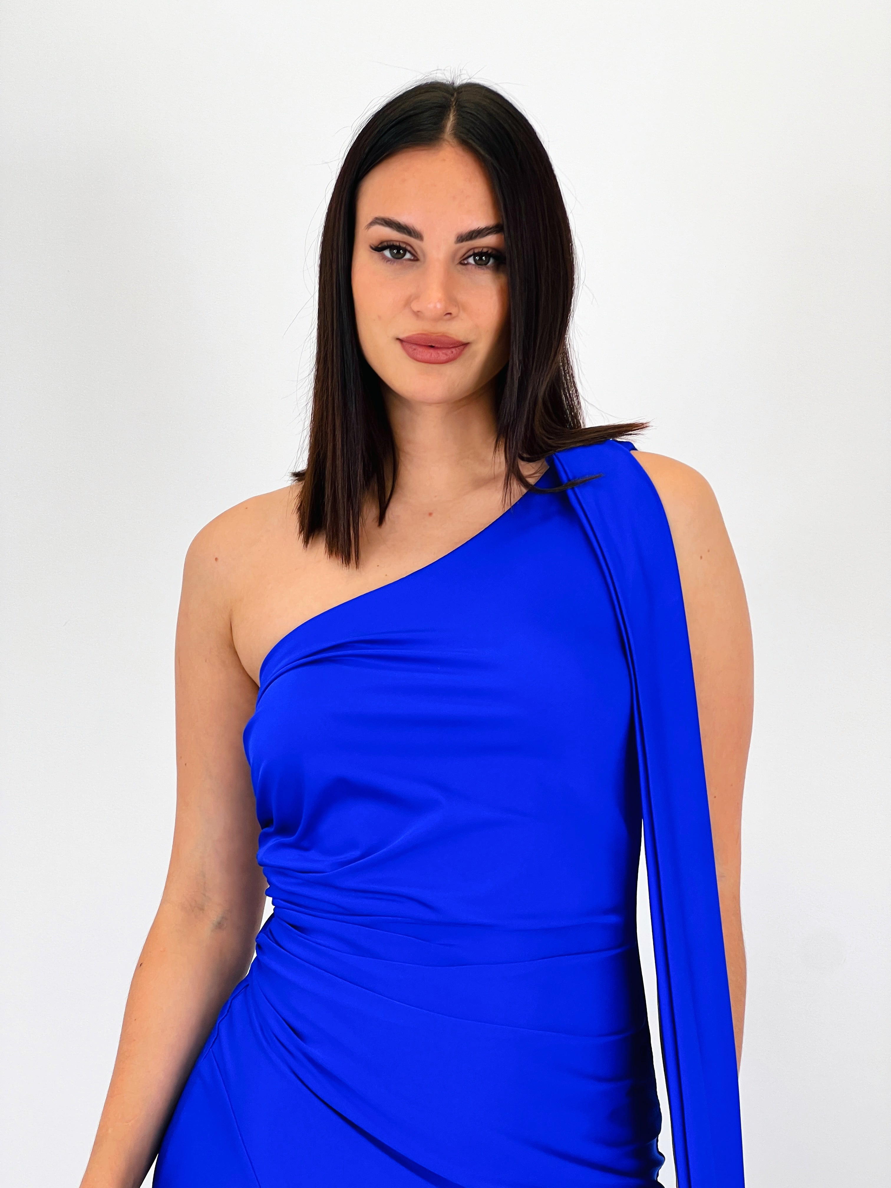 Vestido assimétrico satinado Sidney