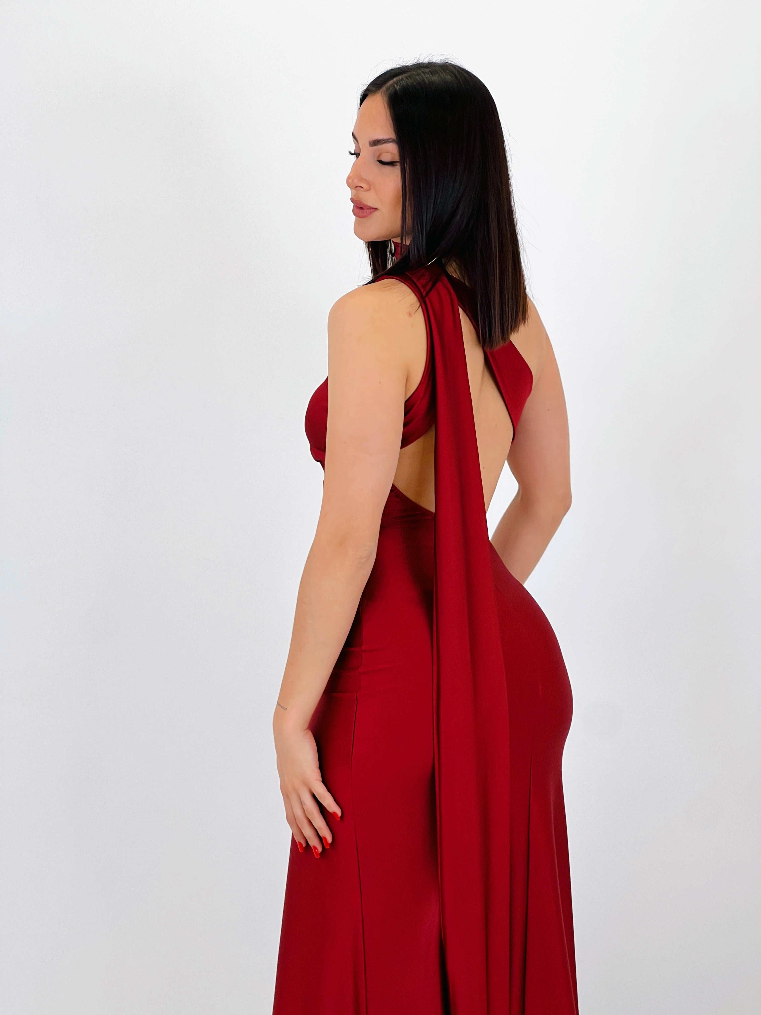 Vestido assimétrico satinado Sidney