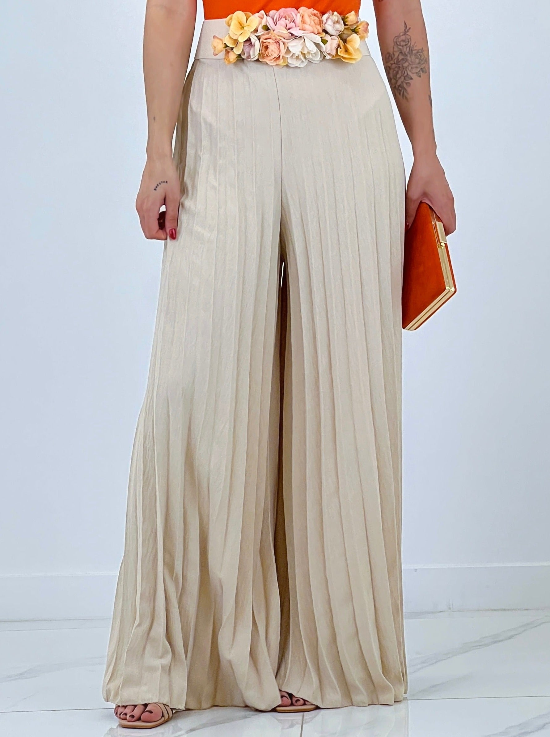 Pantalón plisado gasa Abril