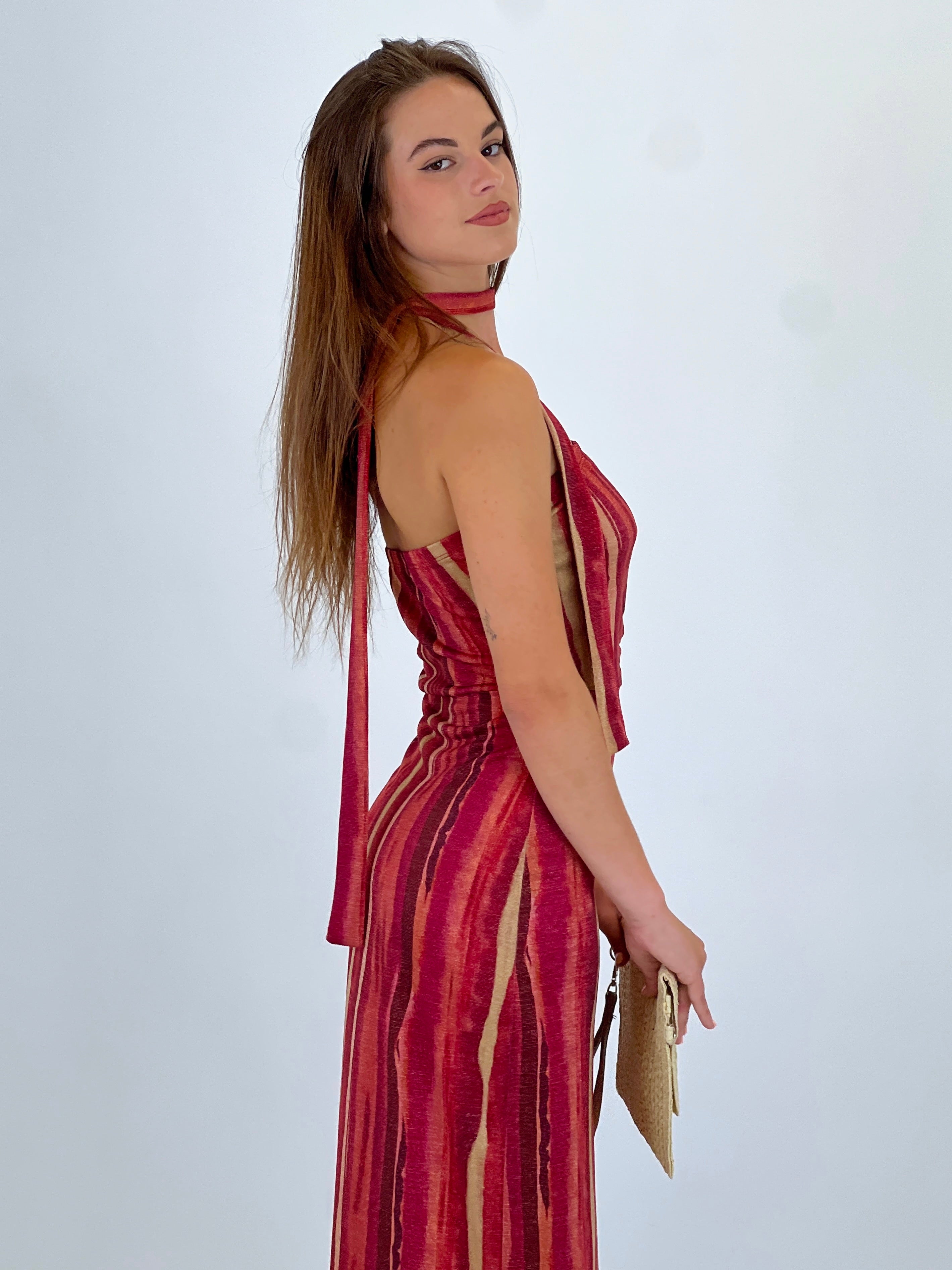 Vestido palabra de honor aguas