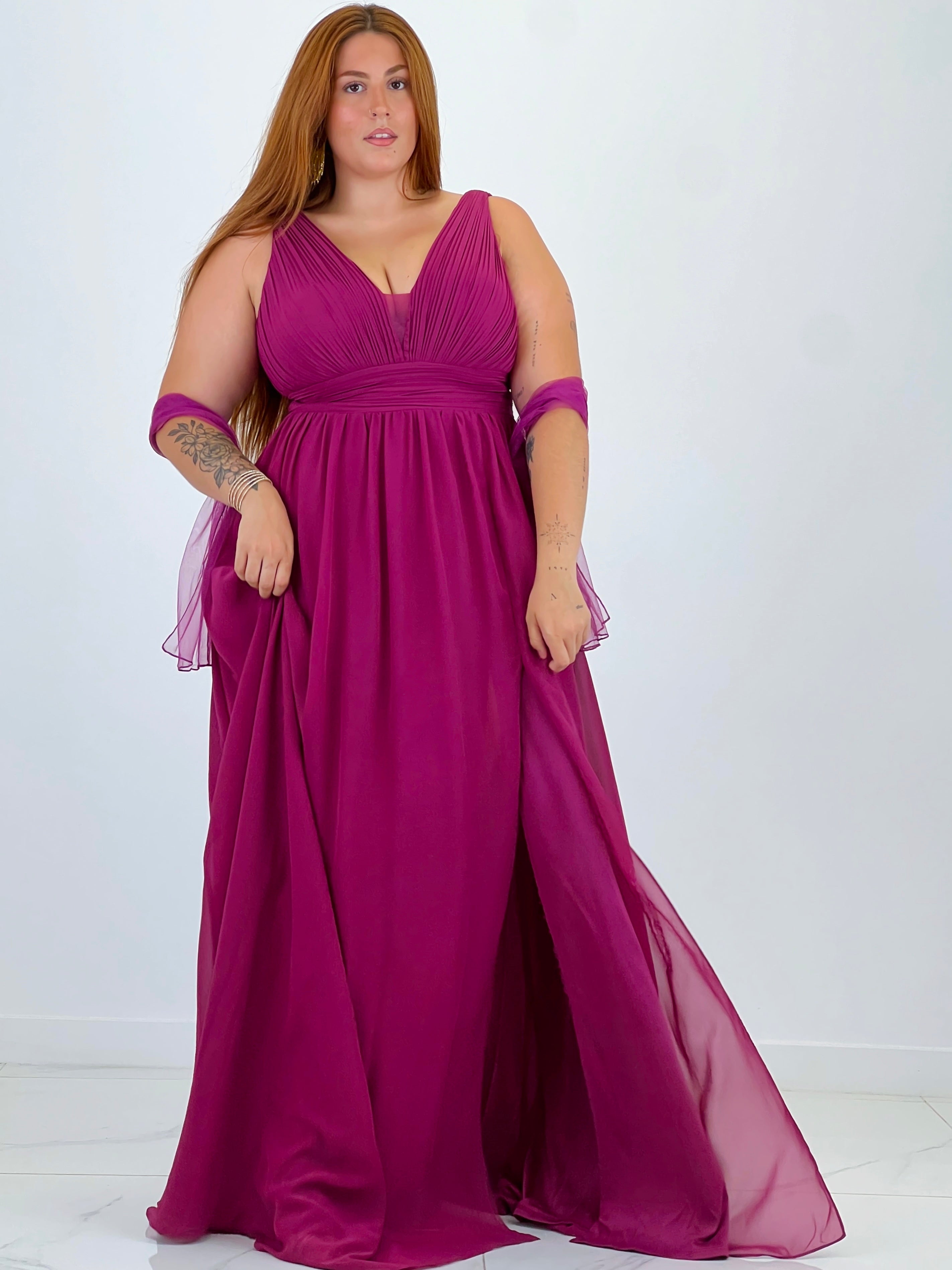 Vestido plumas manga Vega