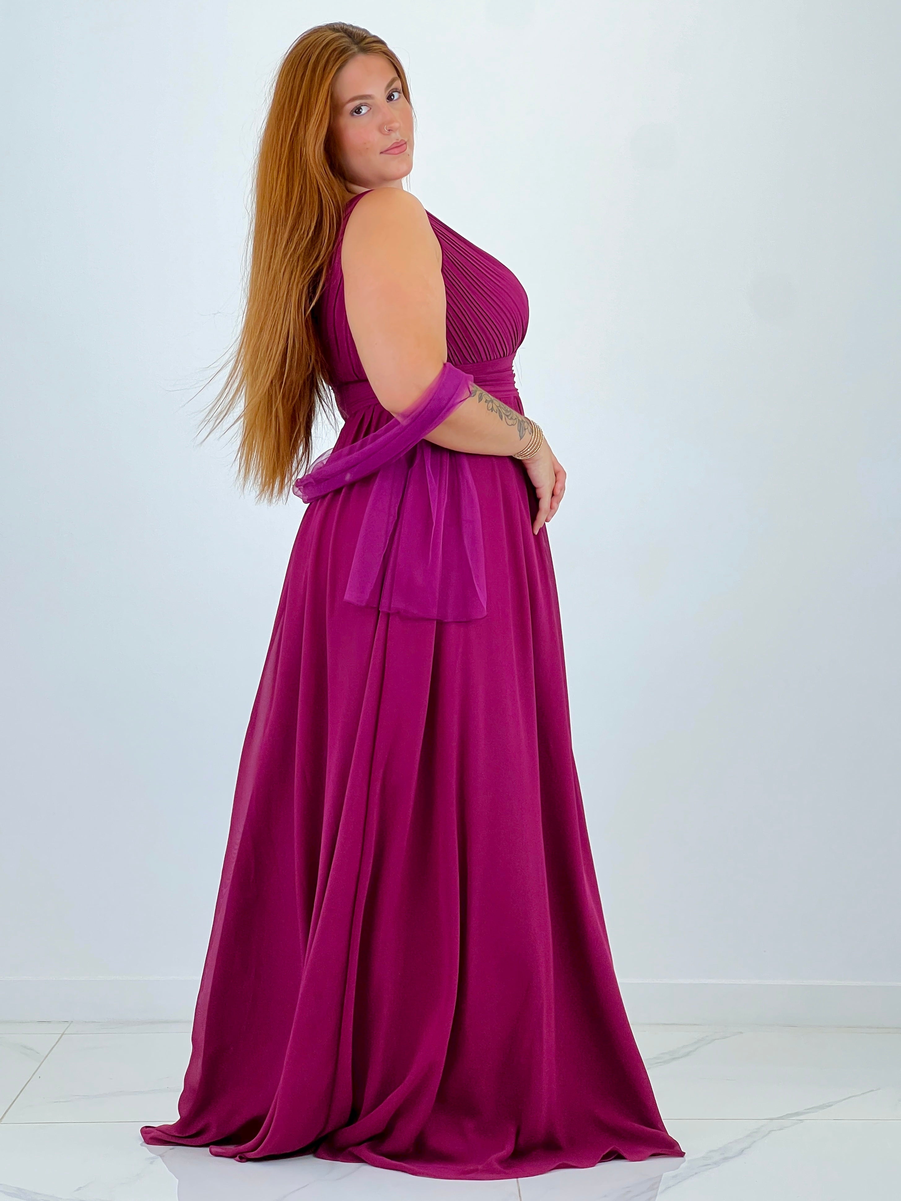 Vestido plumas manga Vega