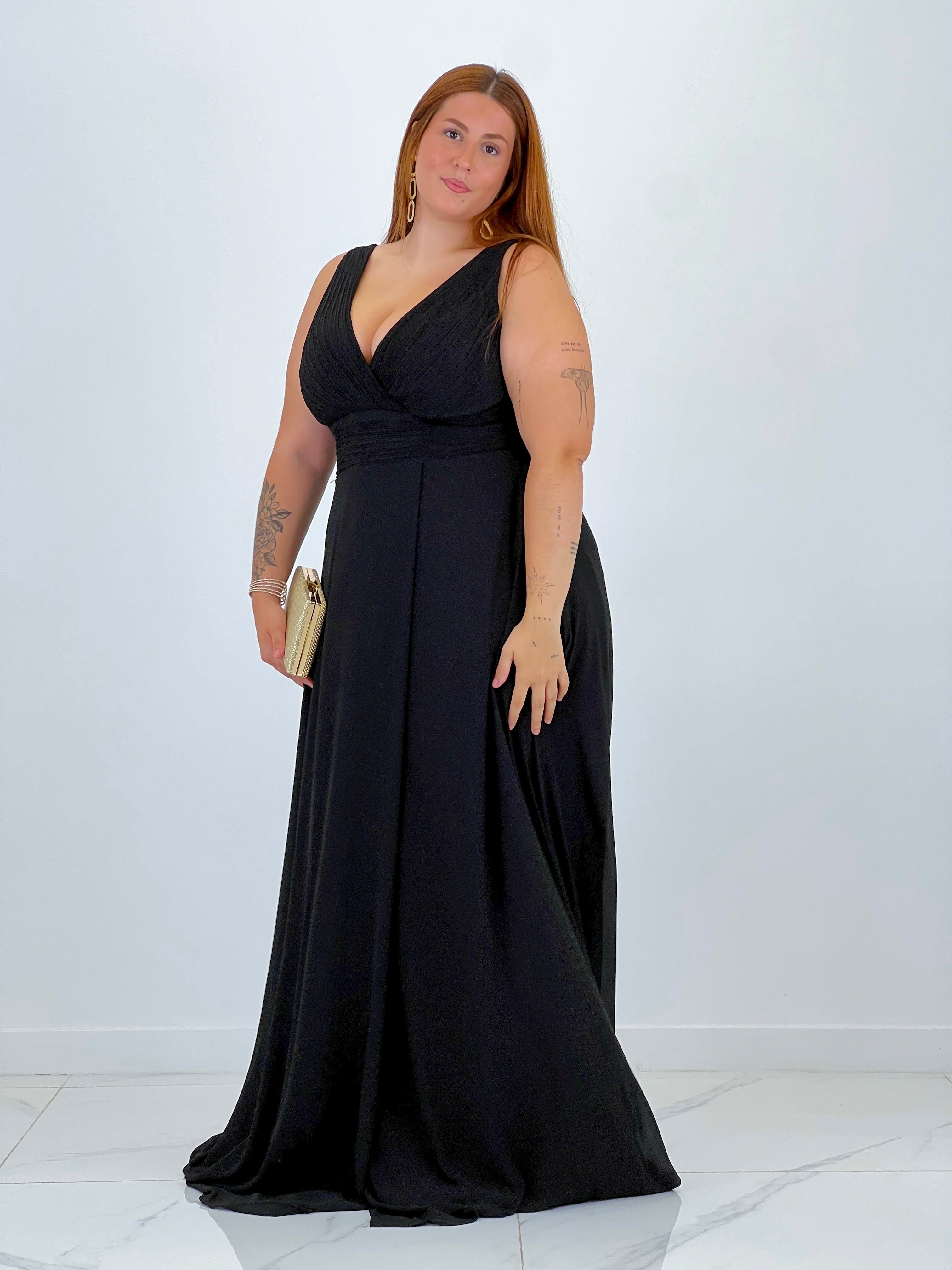 Vestido escote plisado Samantha