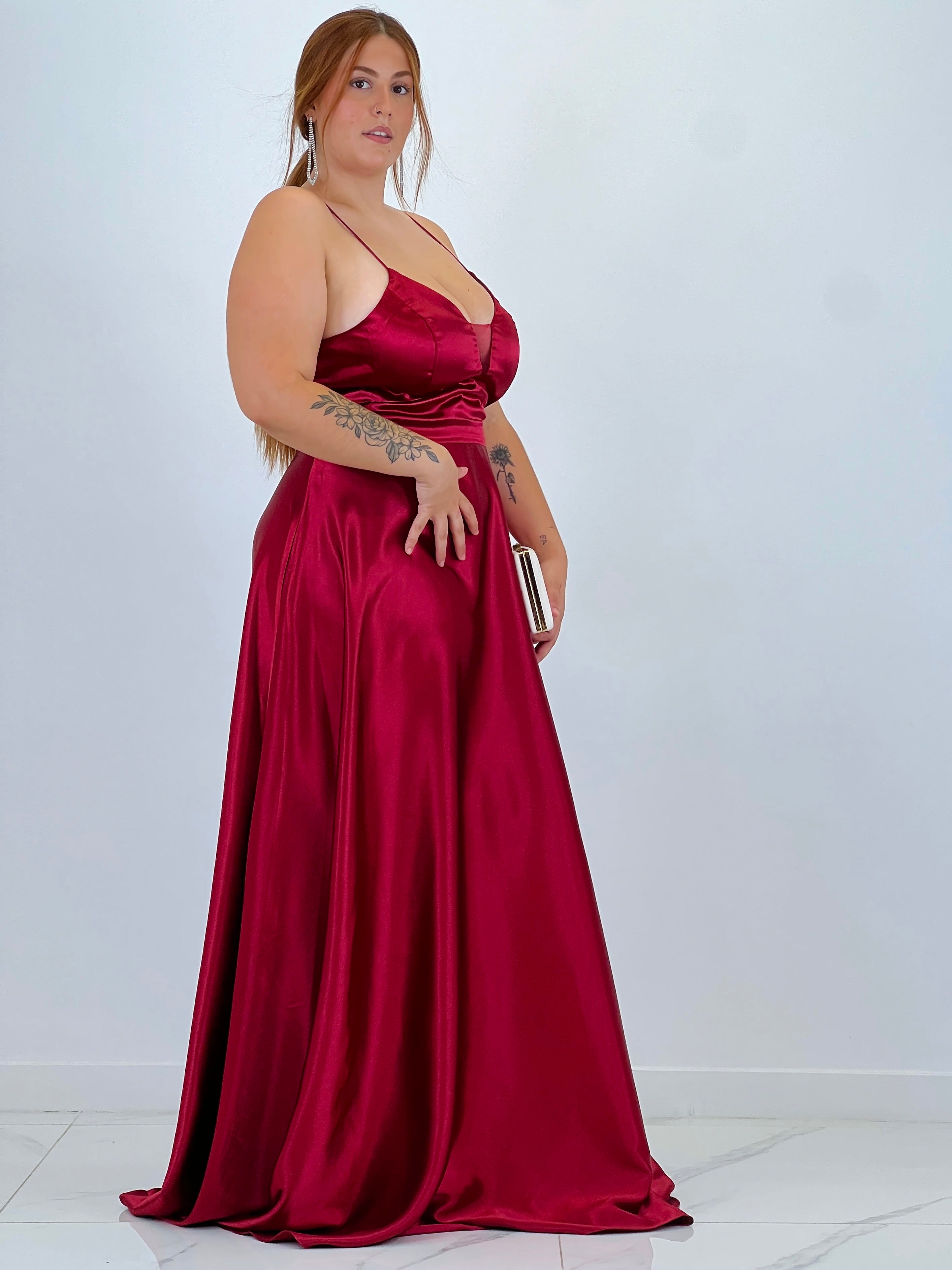 Vestido raso ceremonia Emma