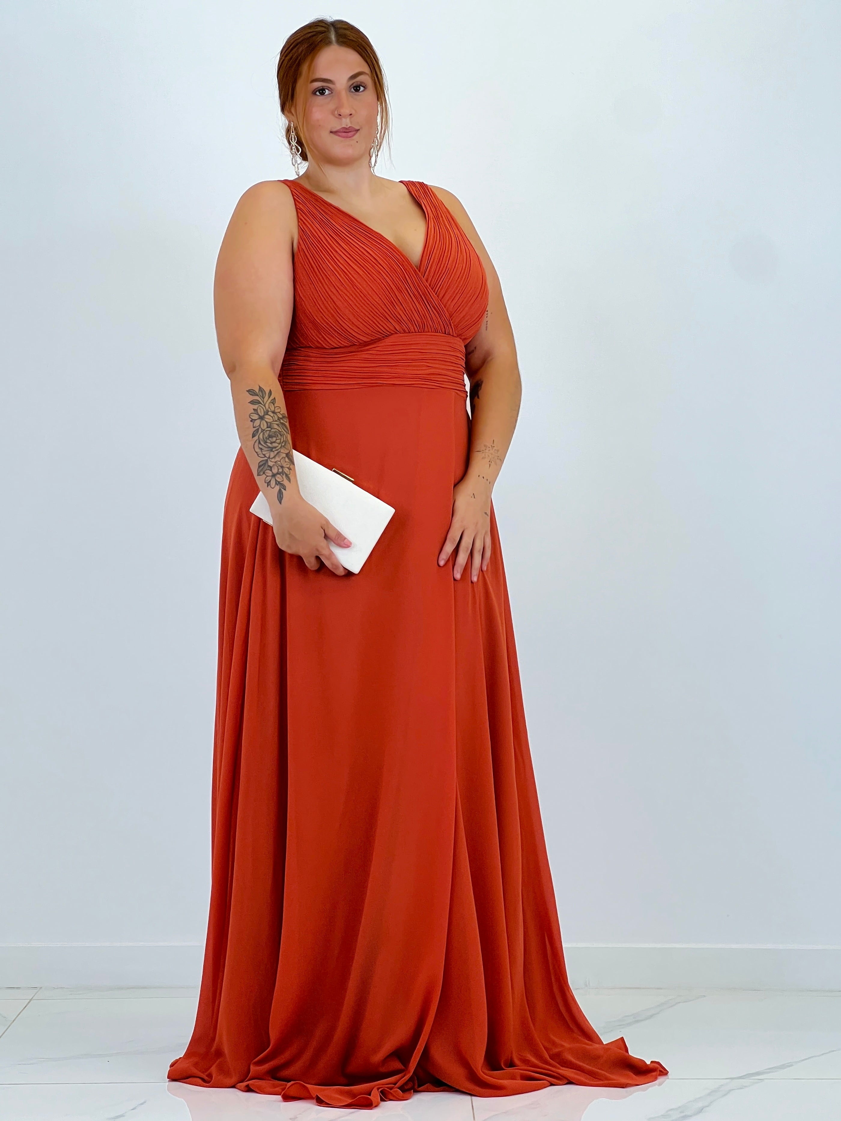 Vestido escote plisado Samantha