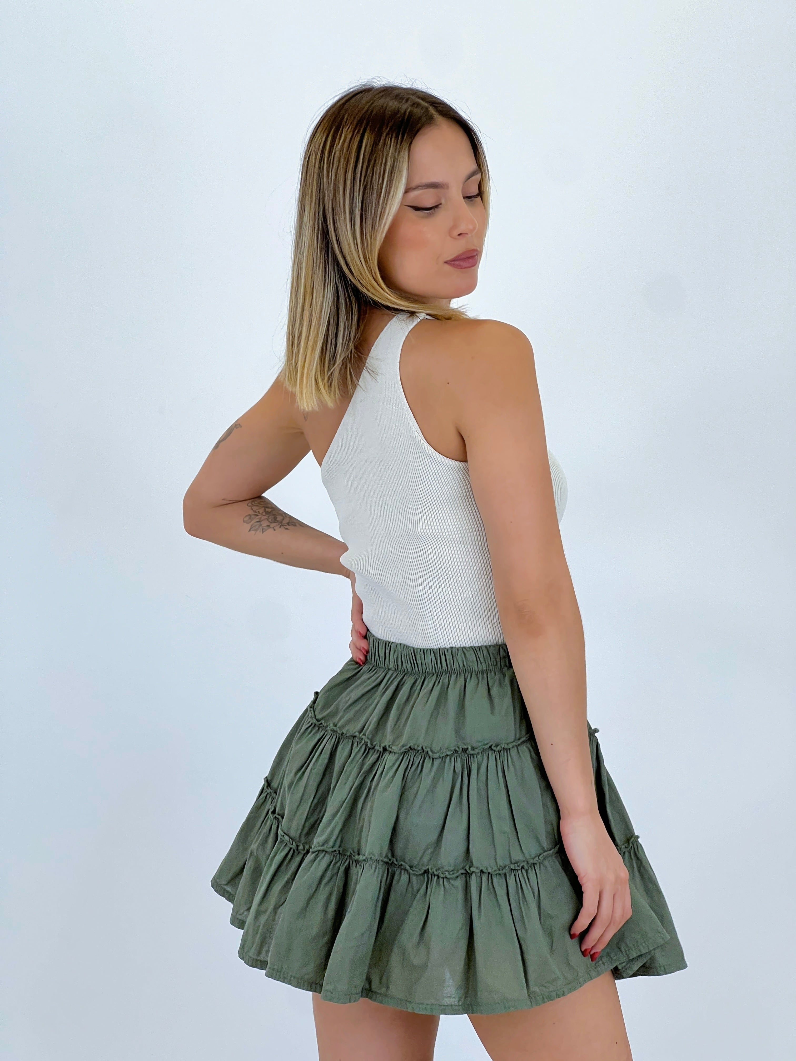 Falda pantalón volantes