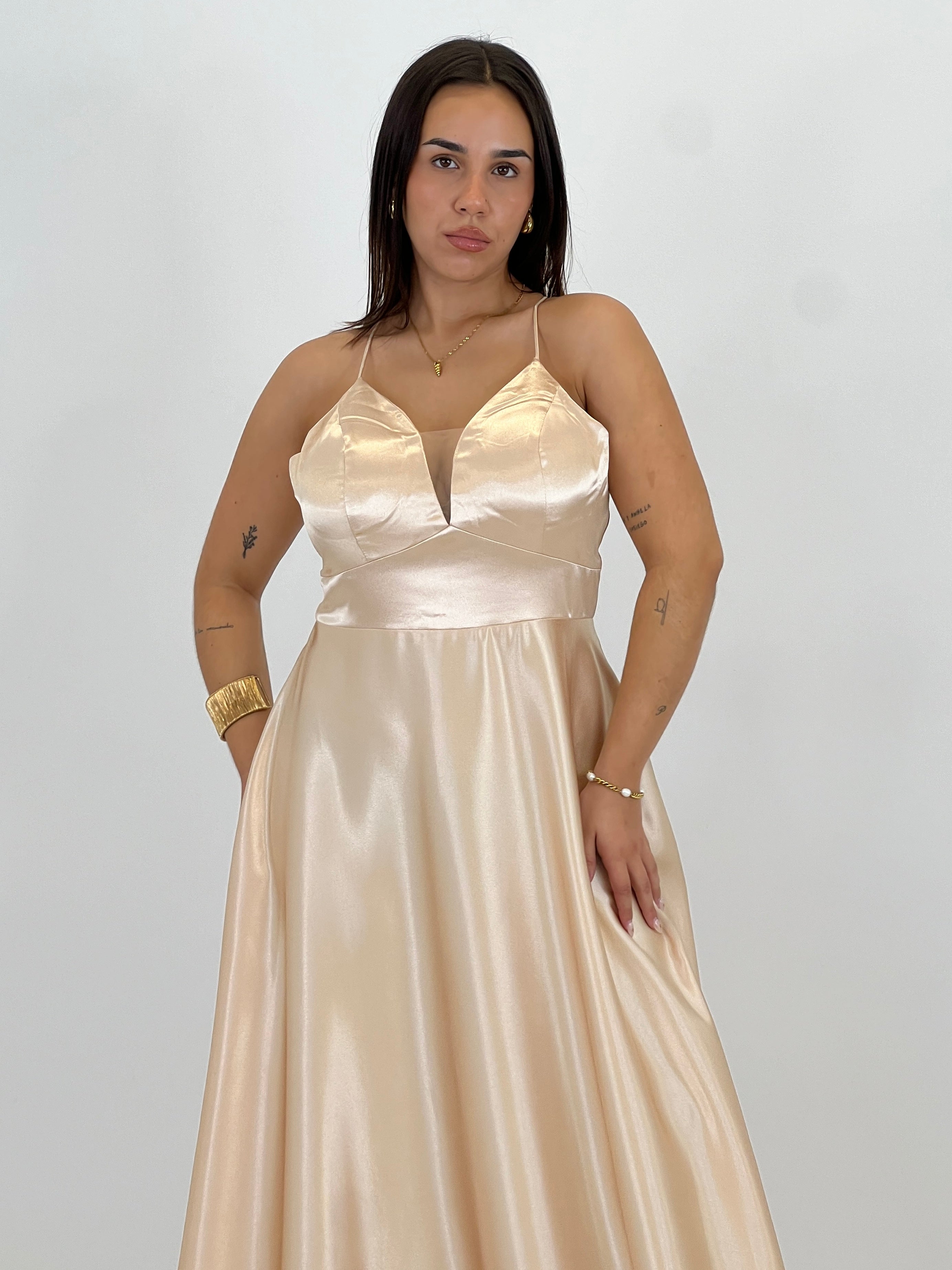 Vestido raso ceremonia Emma