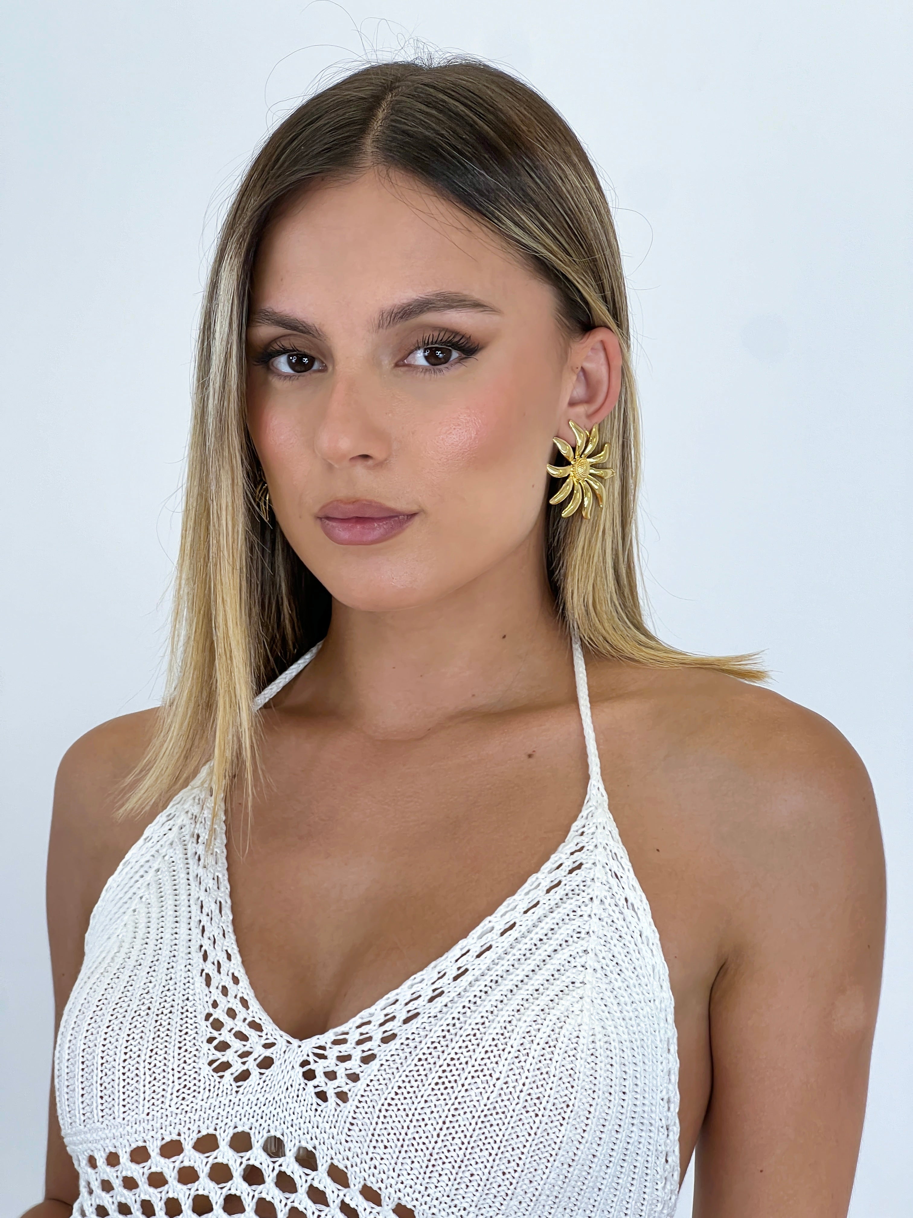 Pendientes flor grande