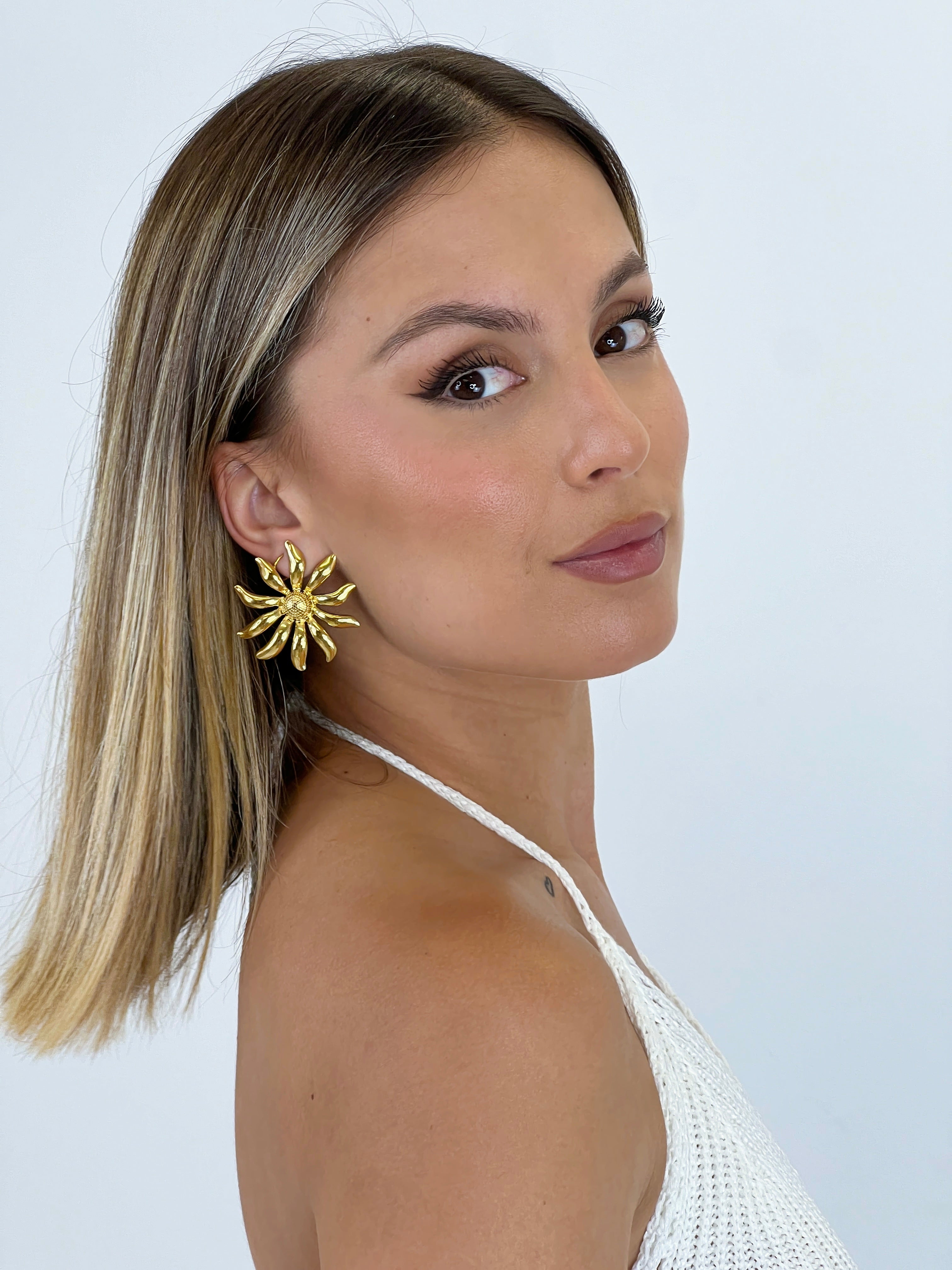 Pendientes flor grande