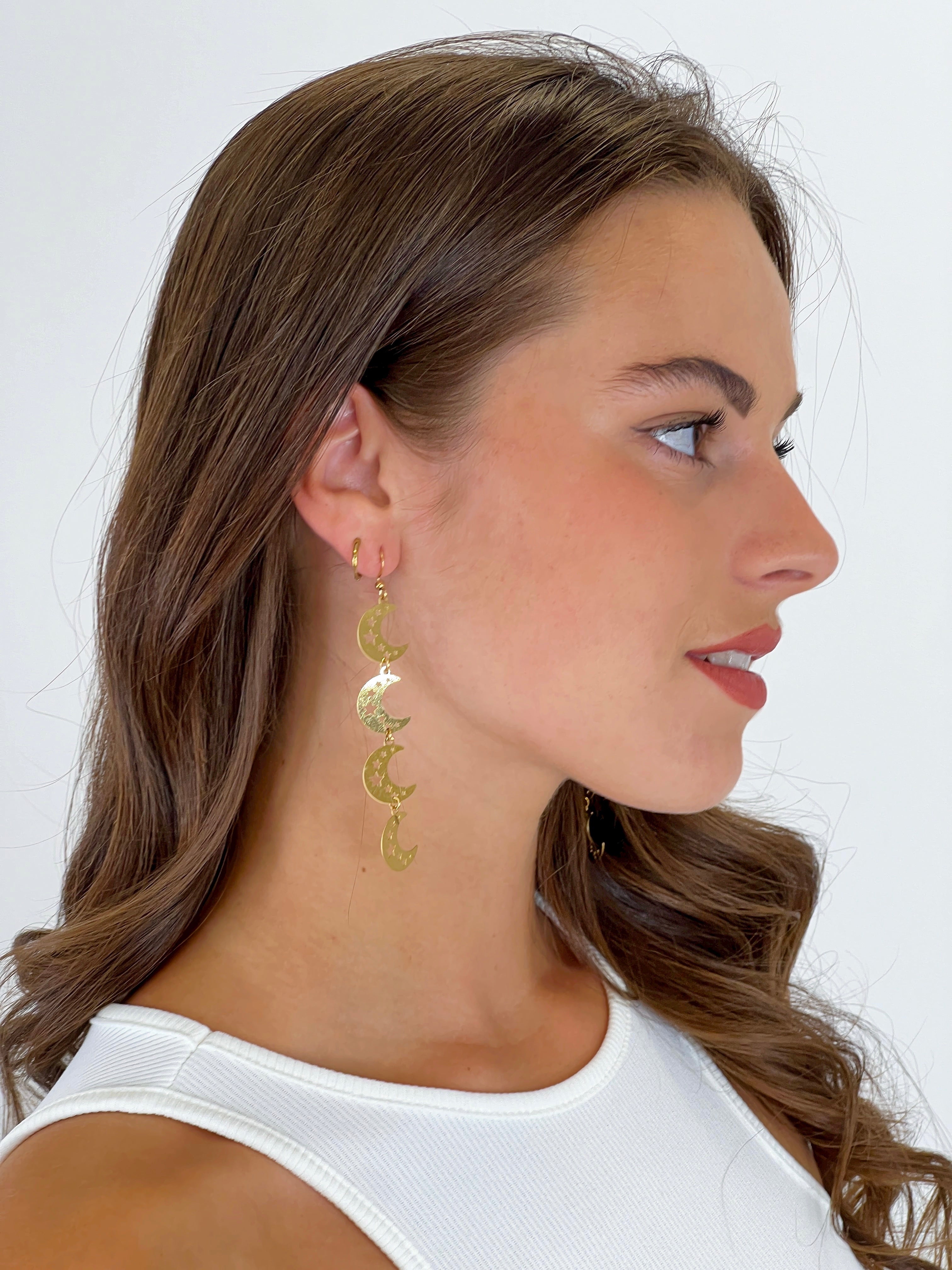 Moon pendant earrings