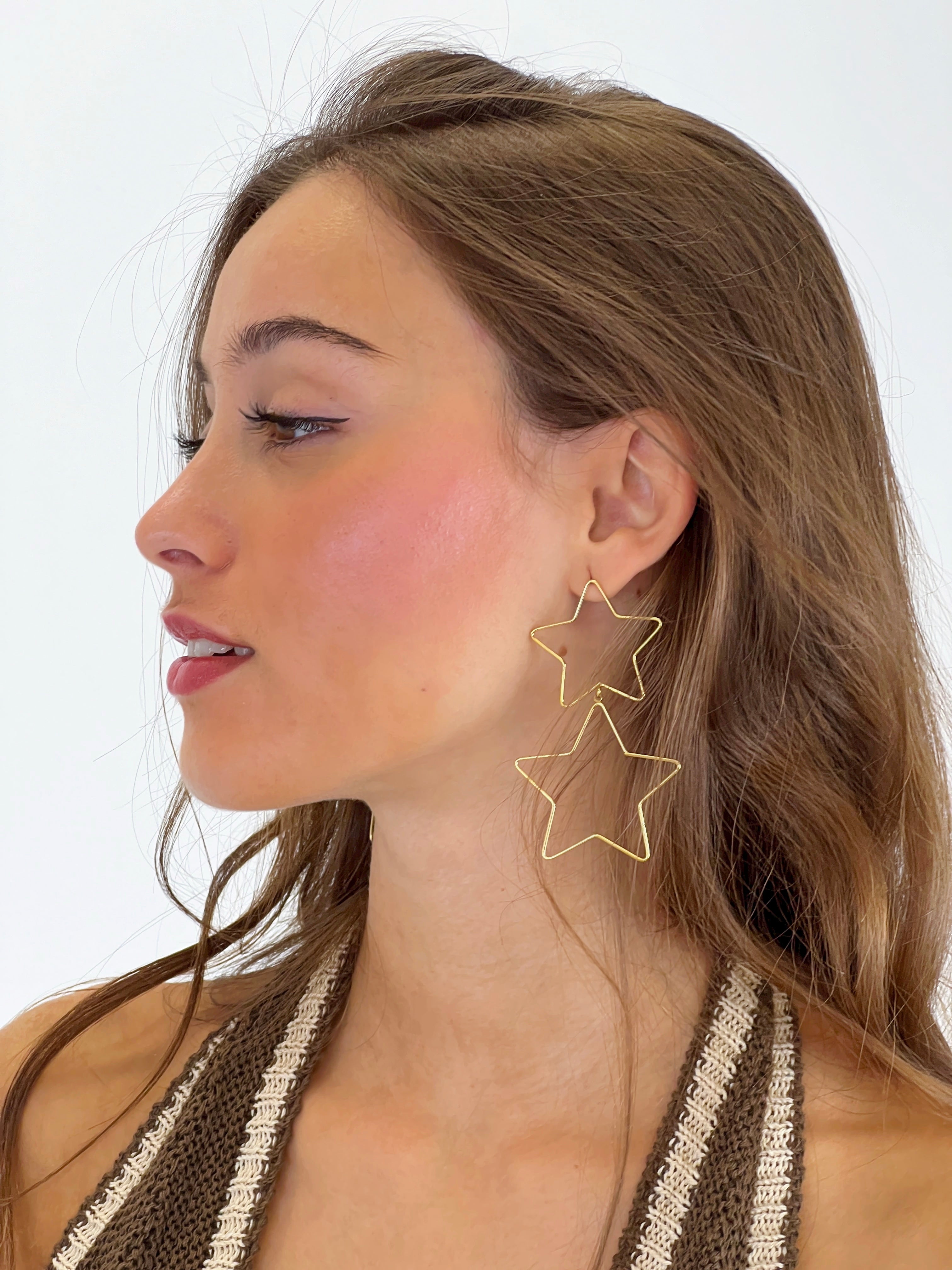 Pendientes doble estrella