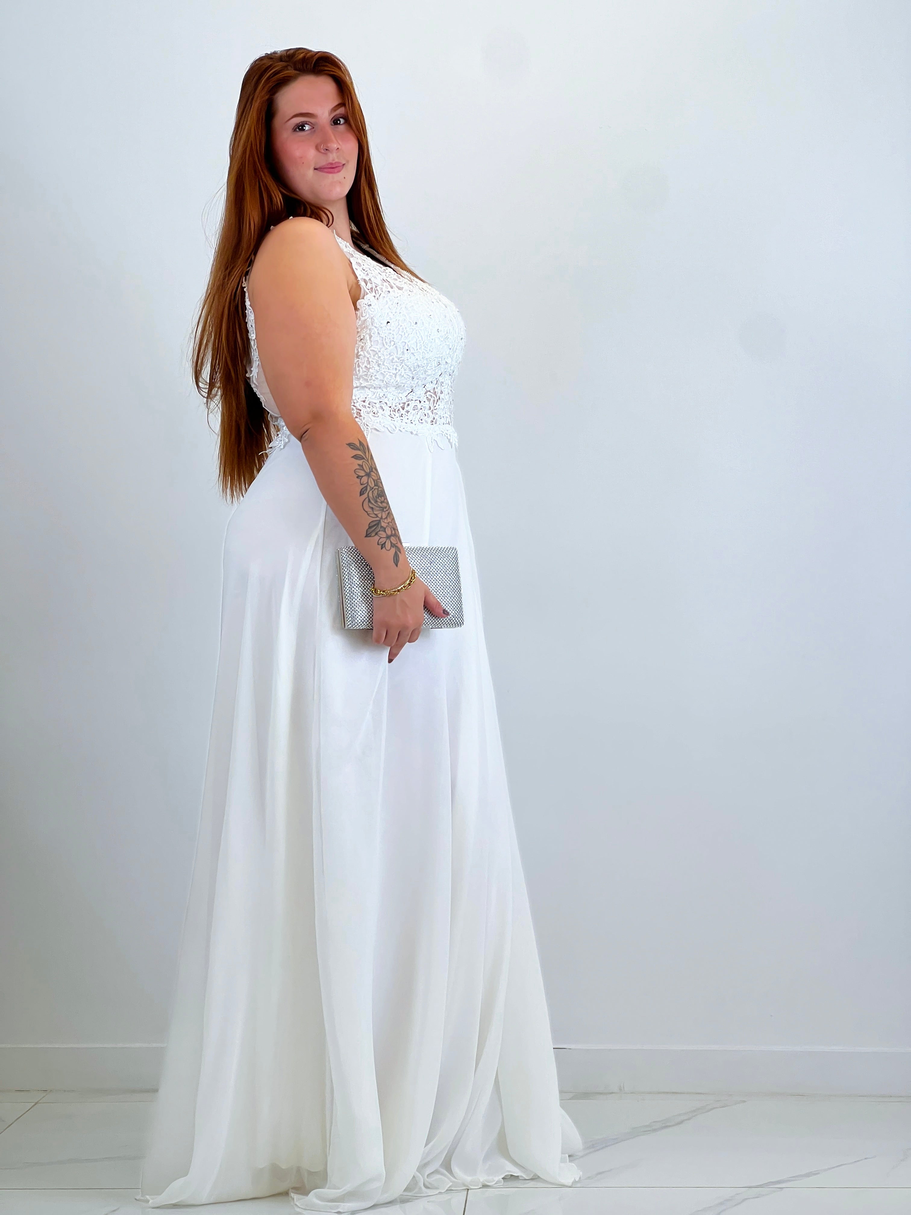 Vestido ceremonia Adara Pluse Size Blanco