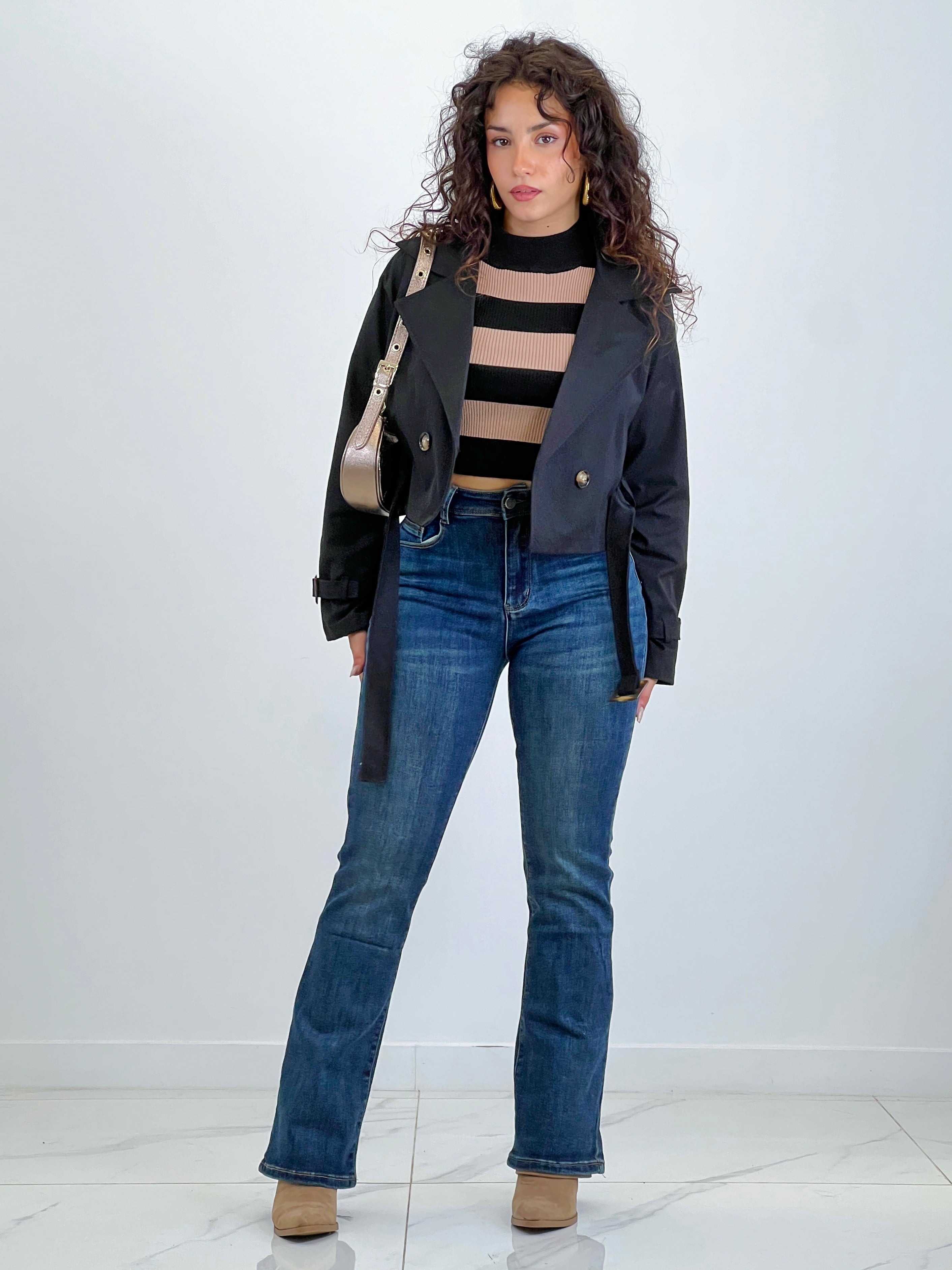 Belted trench jacket