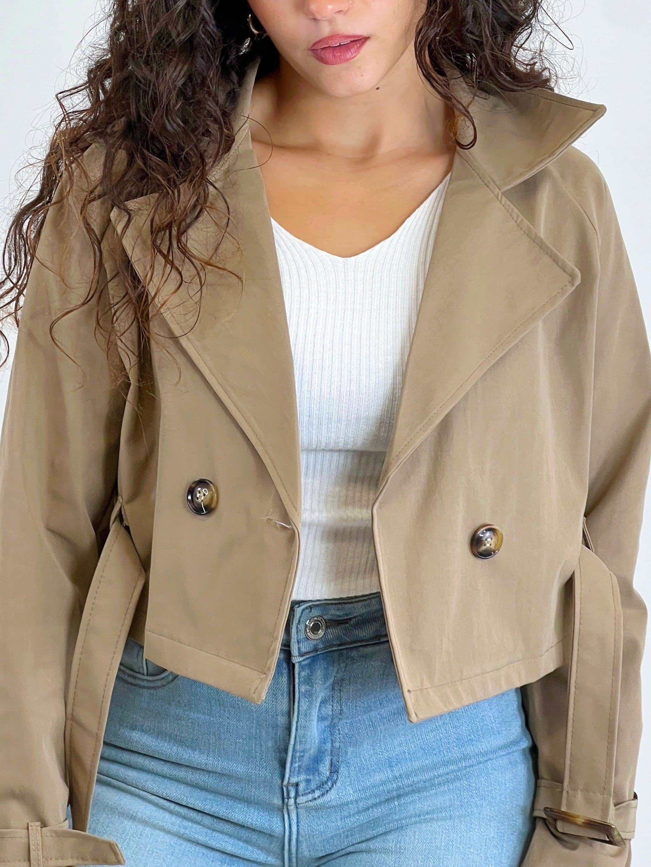 Belted trench jacket