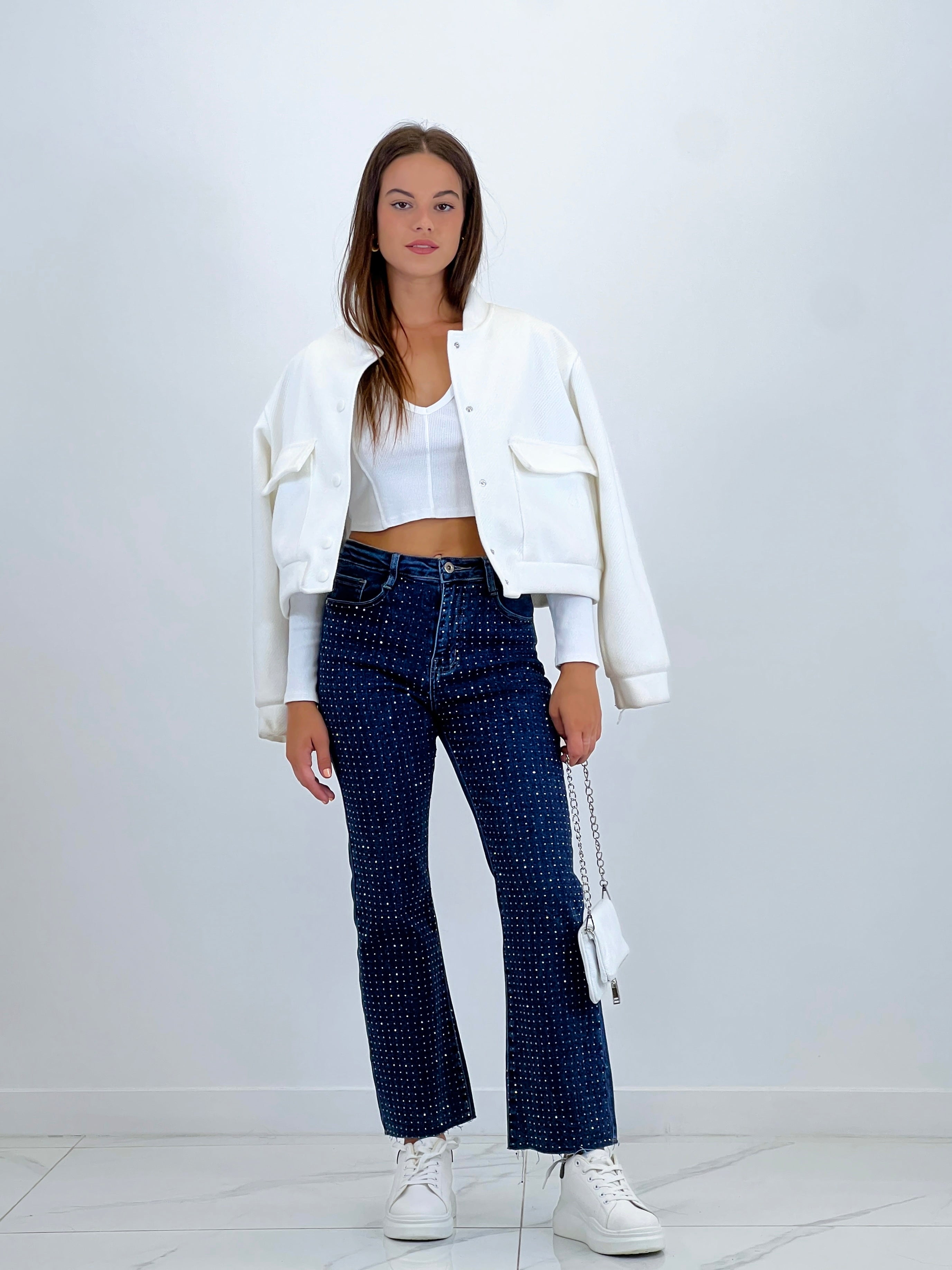 Cazadora bomber efecto paño