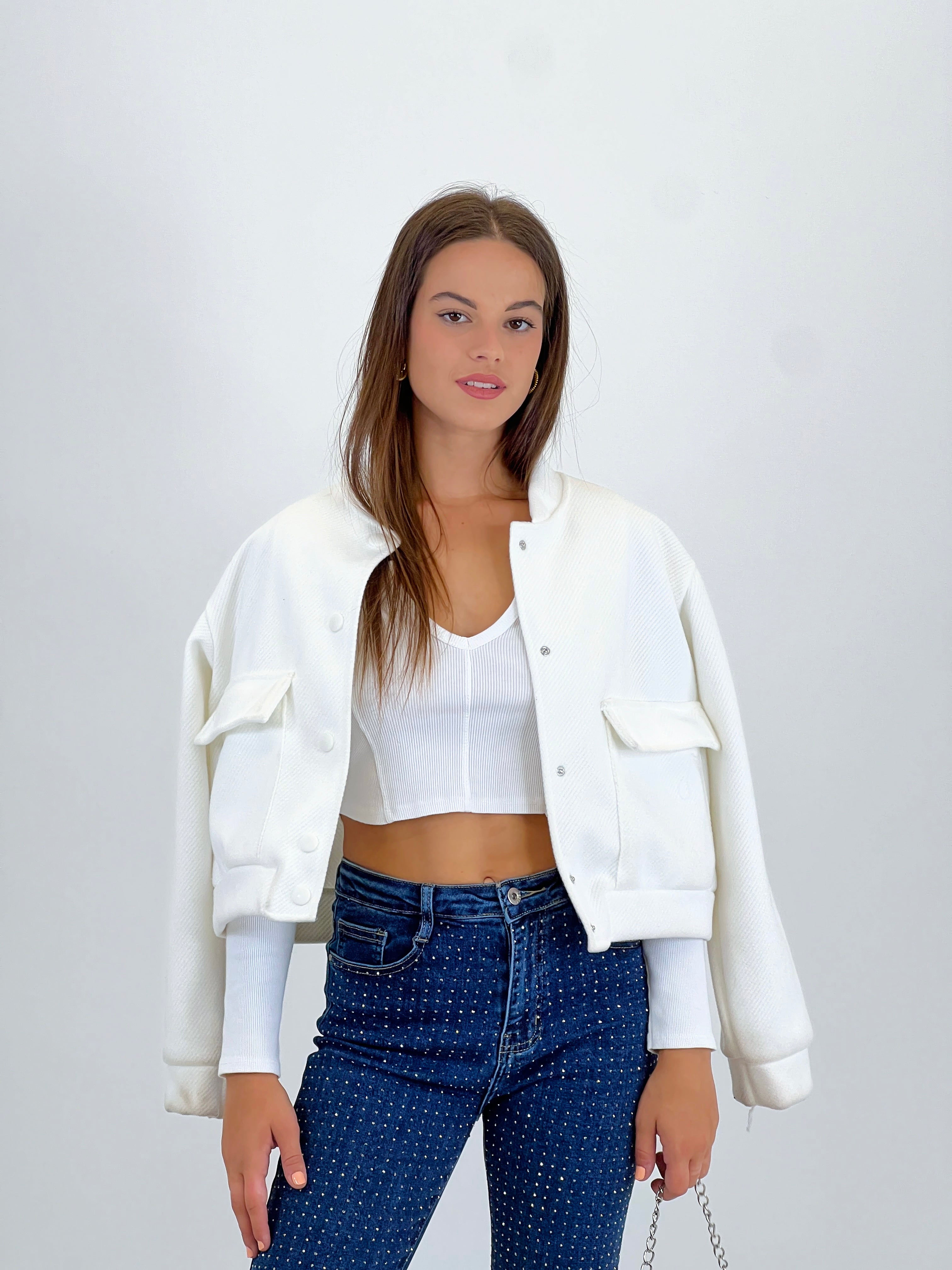 Cazadora bomber efecto paño